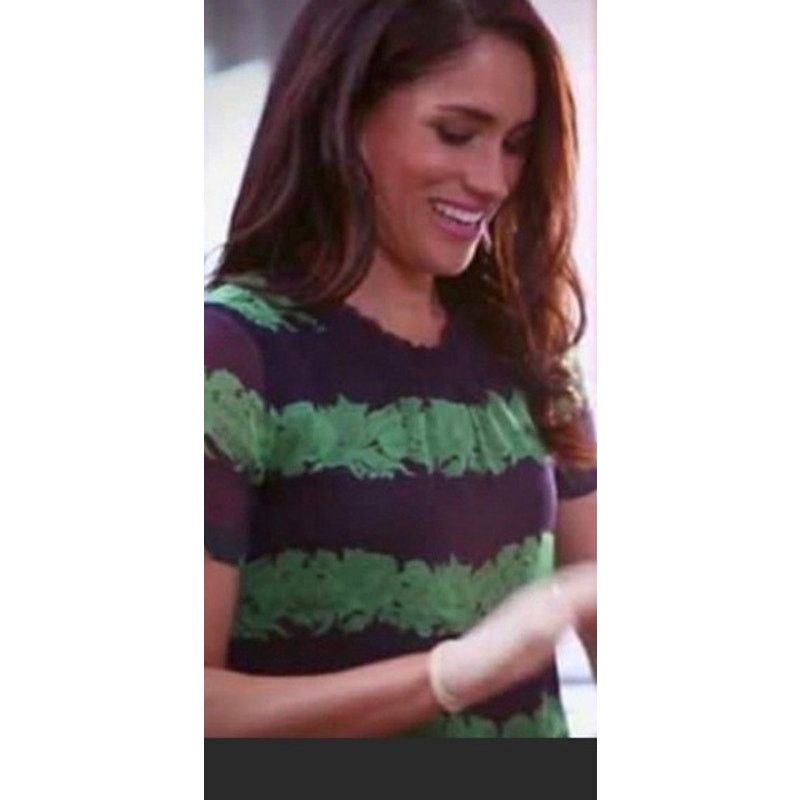 J.Crew J.Crew | Navy & Green 100% Silk Ruffle Neck Shirt | Size 2 Size XS / US 0-2 / IT 36-38 - 2 Thumbnail