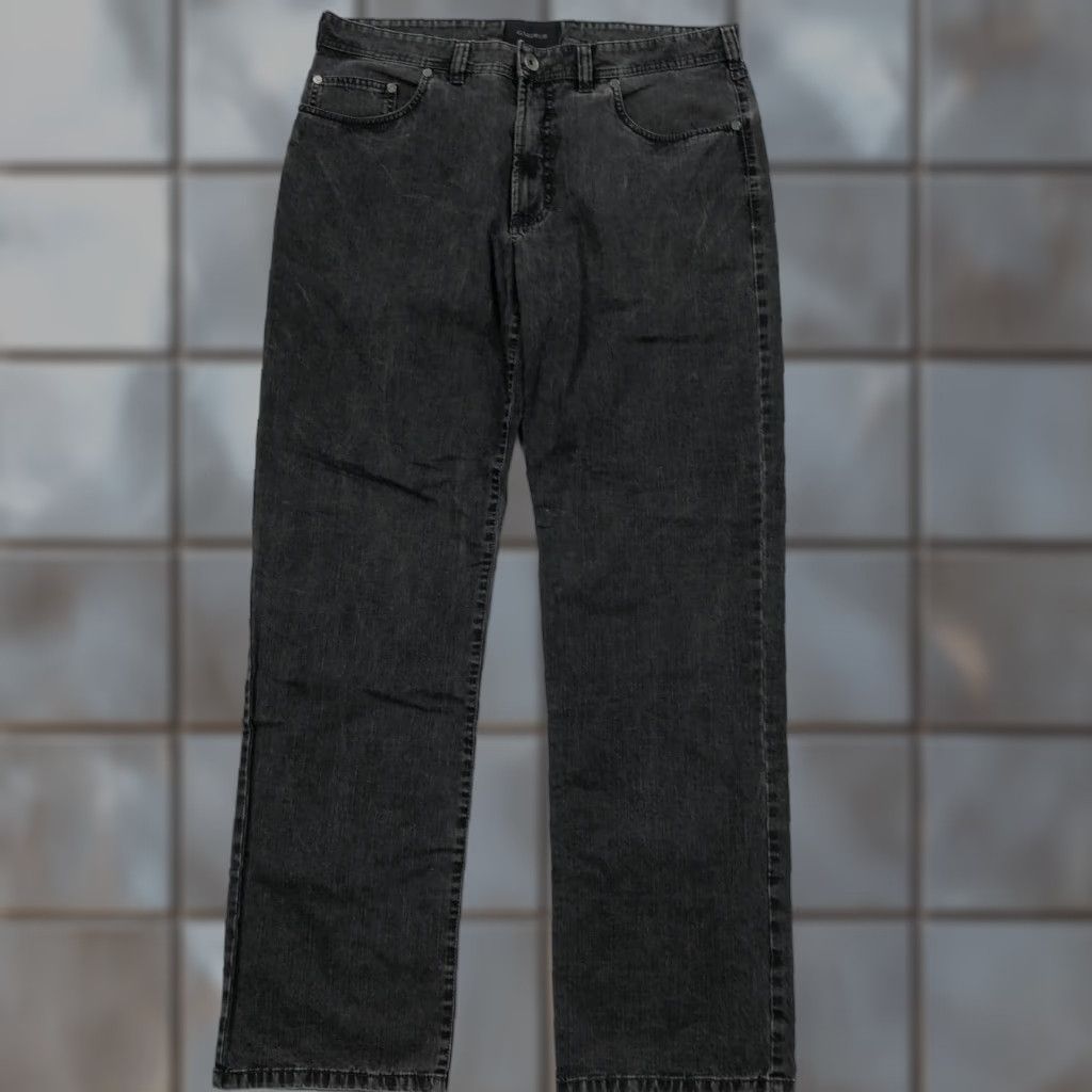 Denime GARDEUR Jeans Men's Black Denim Straight Size 36x32 Mid-Rise Dark Wash Stretch 5-Pocket Size US 36 / EU 52 - 1 Thumbnail