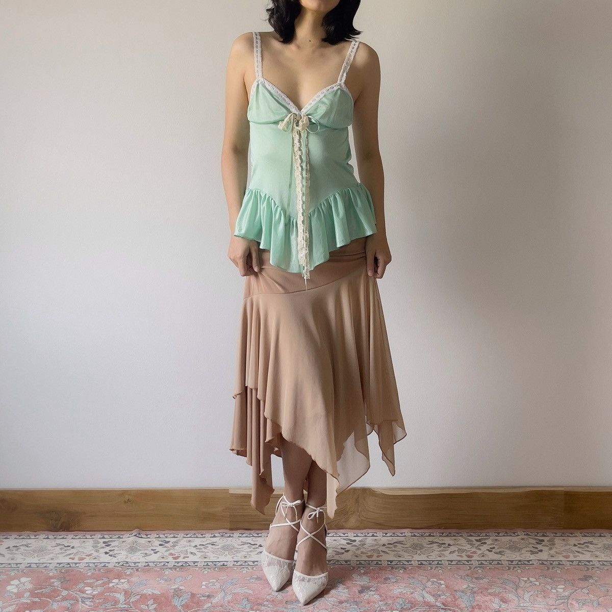 Vintage Romantic 1980's Mint Green Camisole (S-M) Size M / US 6-8 / IT 42-44 - 3 Thumbnail
