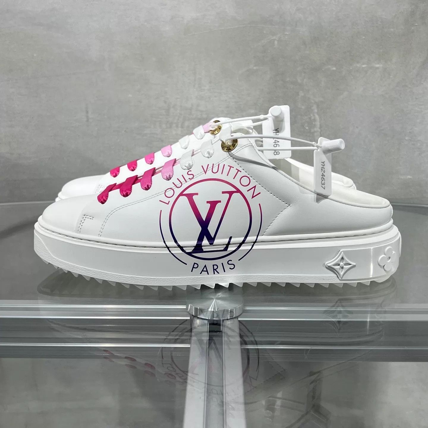 Louis Vuitton LV gradient logo platform slide white pink UK3 37 Size US 5.5 / IT 35.5 - 3 Thumbnail