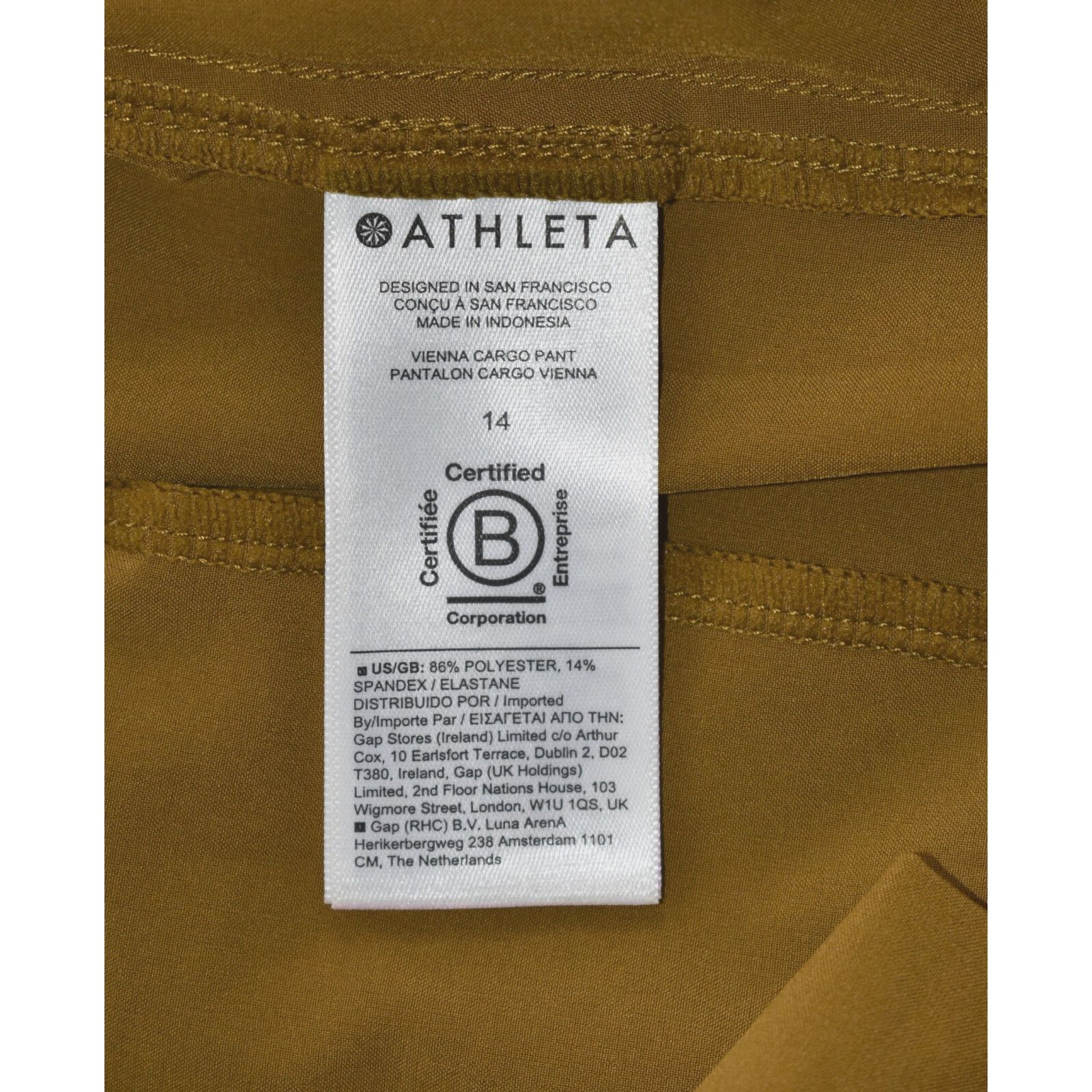Athleta A6 NWT ATHLETA Vienna Brass Yellow Cargo Pants Size 14 $109 Size 36" / US 14 / IT 50 - 5 Thumbnail