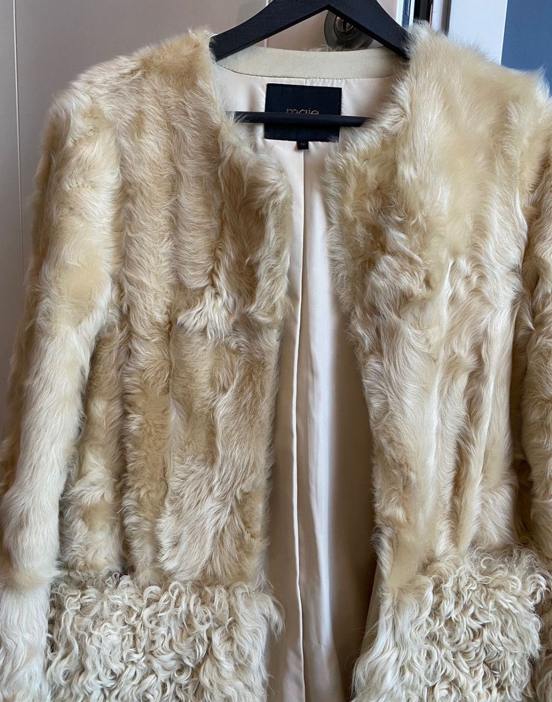 Maje Maje Lambswool Lambskin Mongolian Coat Size S / US 4 / IT 40 - 4 Thumbnail