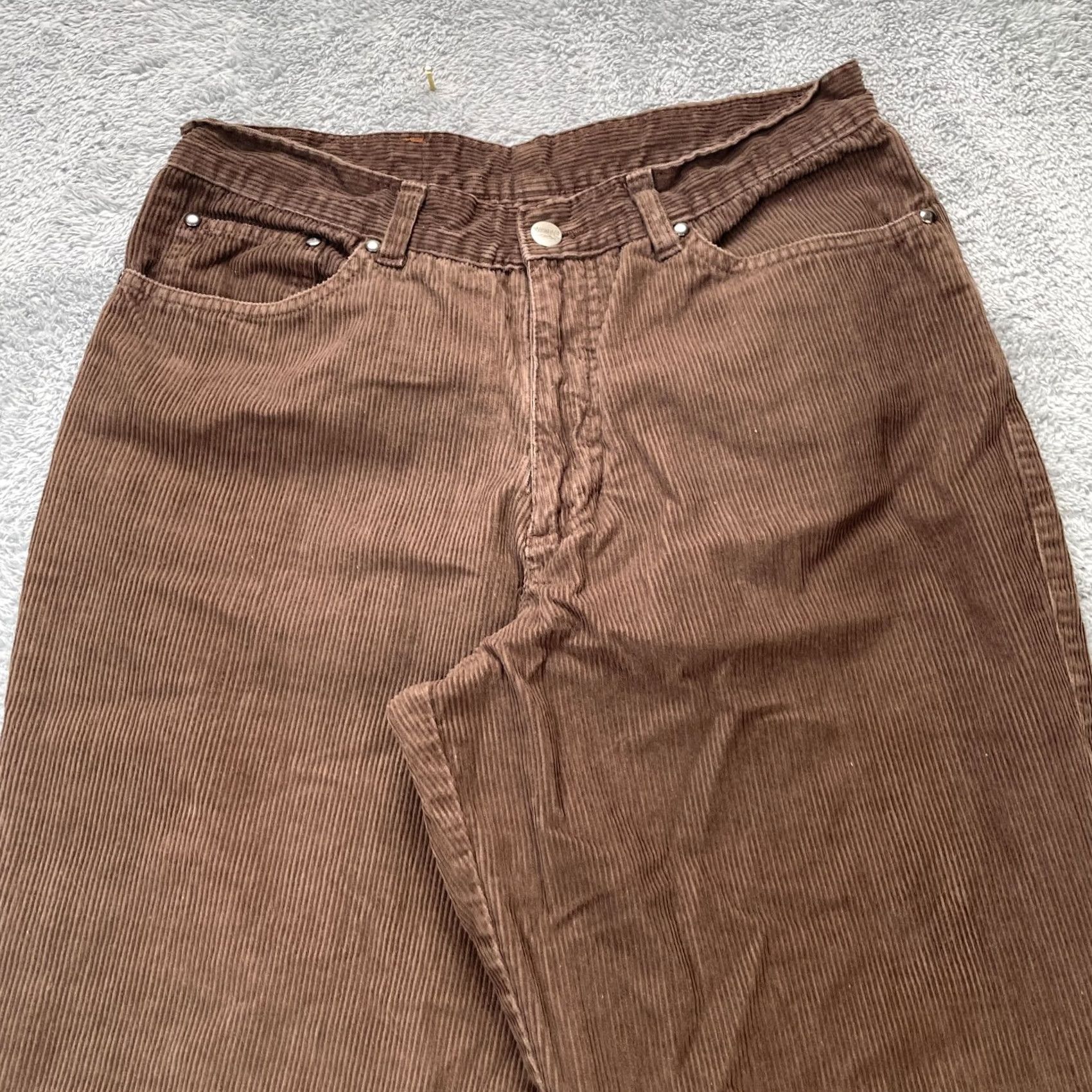 Lee VINTAGE Womens Lee Rough Rider Pants 14 Brown Corduroy Chino Cotton Western Cowboy 90s Size 36" / US 14 / IT 50 - 4 Thumbnail