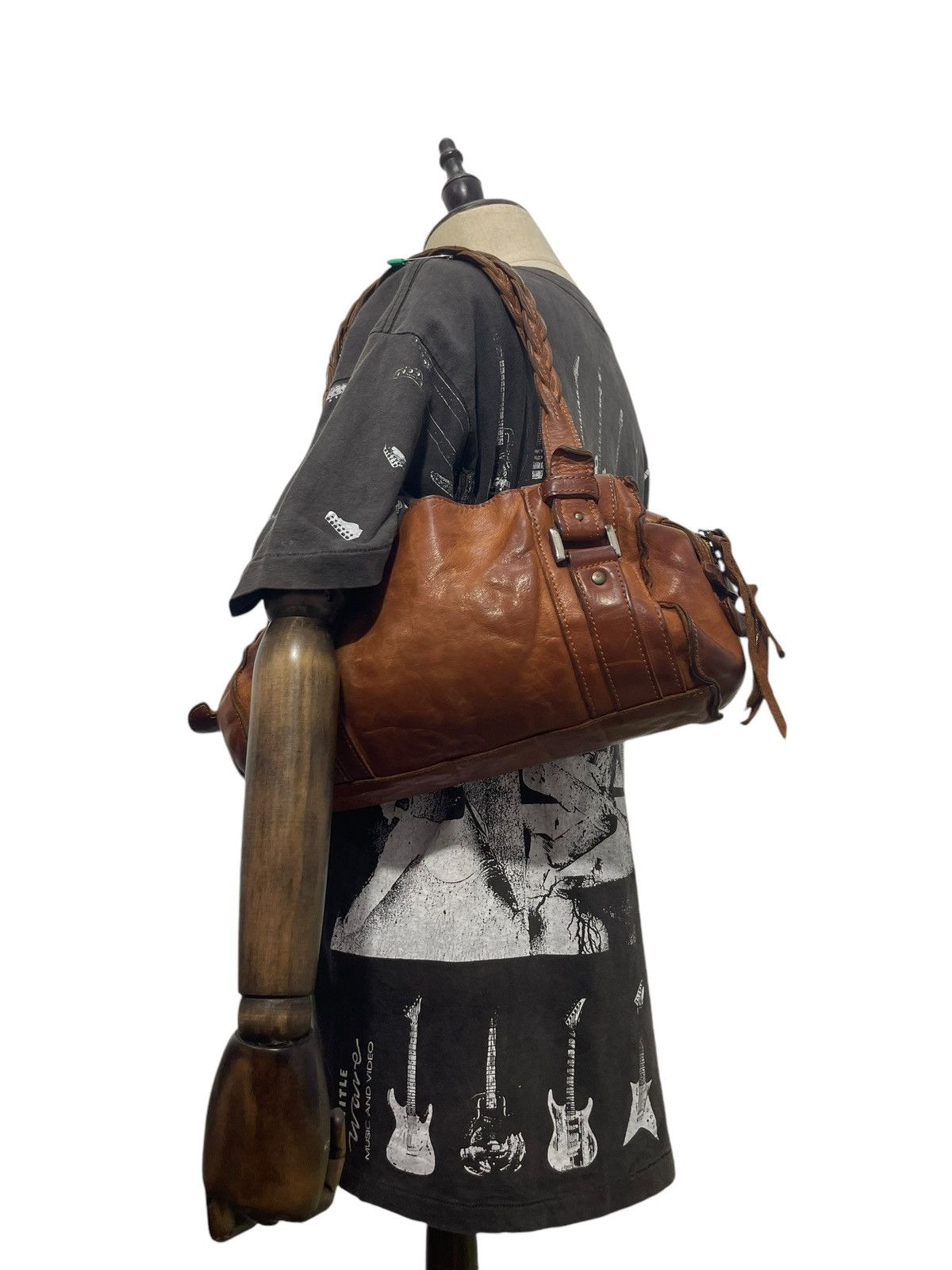 Genuine Leather Full Leather Patina Unknown Japan Tote Shoulder Bag 4🟩 Size ONE SIZE - 2 Thumbnail