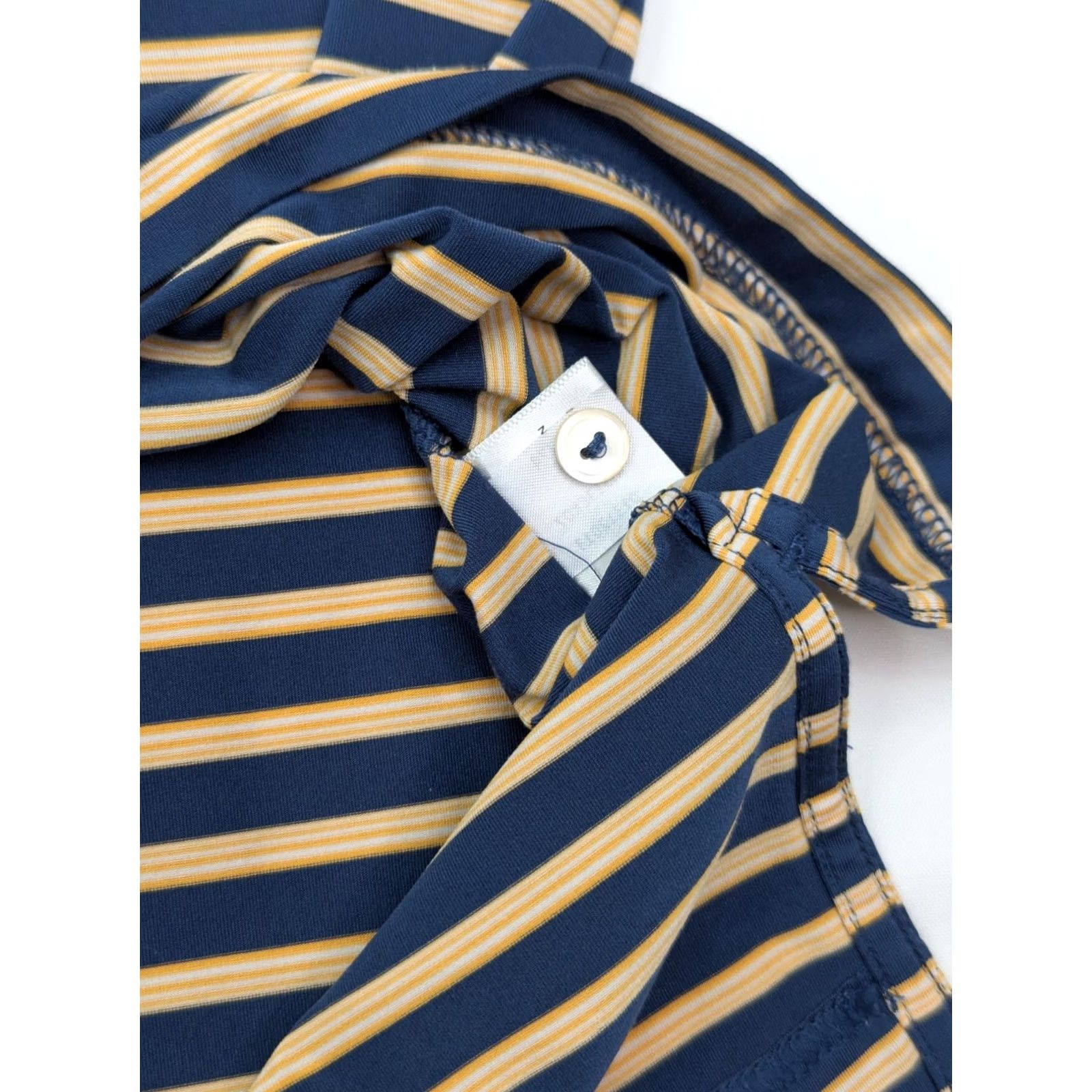 Peter Millar Peter Millar Summer Comfort Polo Shirt Men XL Striped Shark Tooth Golf EUC Yellow Blue Multicolor Polo Shirt Mens Size US XL / EU 56 / 4 - 6 Thumbnail