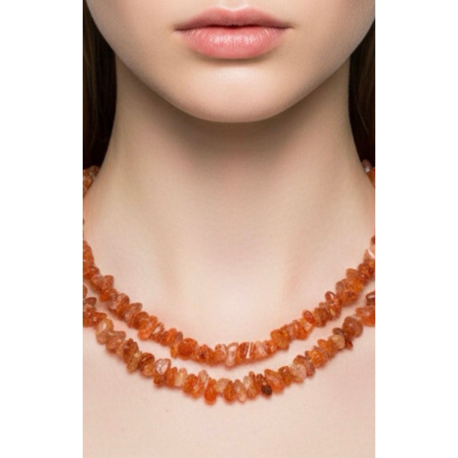 Other Natural Carnelian Chalcedony Chip Necklace 39” Single Strand Size ONE SIZE - 5 Thumbnail
