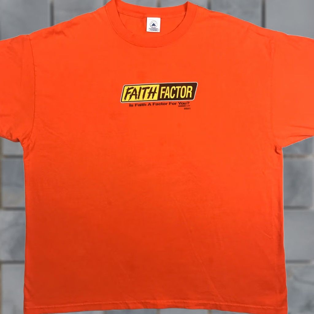 Vintage VINTAGE Faith Factor T-Shirt XL Adult Black 90s 80s Men Shirts Jesus God Parody Fear Brand Unbranded Shirt Mens XXL Size US XL / EU 56 / 4 - 1 Thumbnail