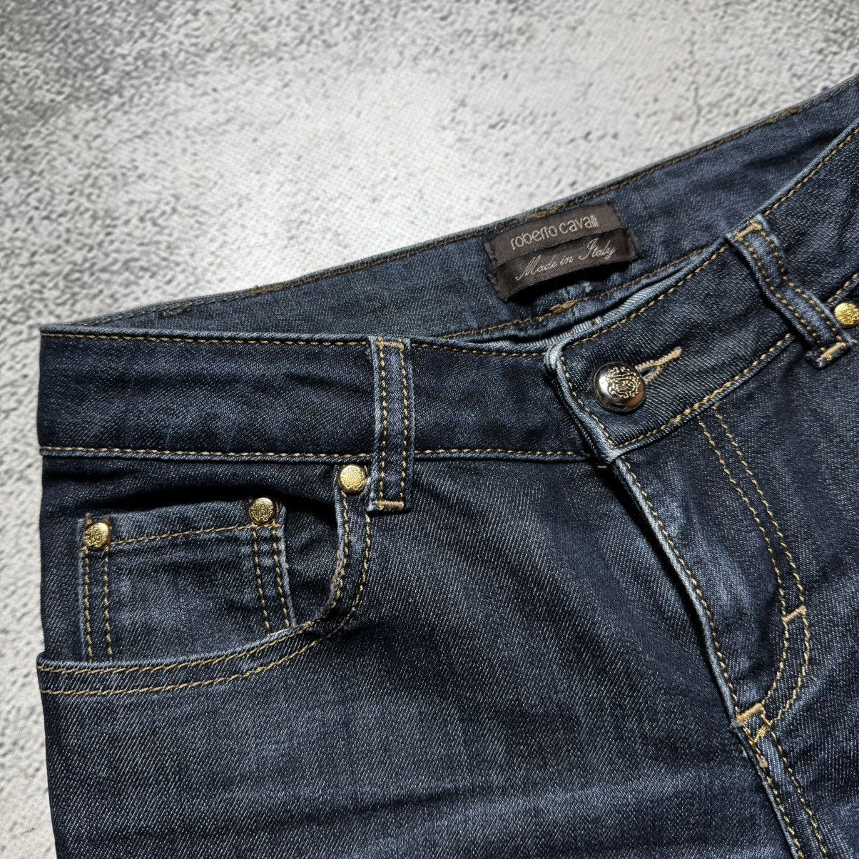 Roberto Cavalli rare flared roberto cavalli jeans golden logo y2k Size 28" / US 6 / IT 42 - 9 Thumbnail