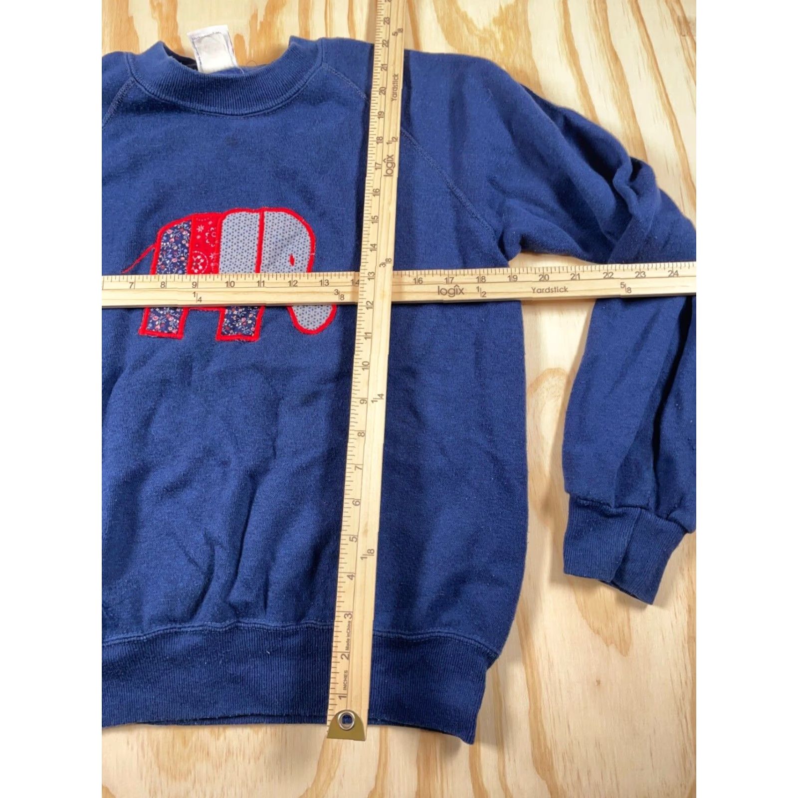 Vintage VTG 80s Paisley Elephant Sweatshirt Adults S Blue Cotton Patch Embroidered Vintage Pullover Raglan Crew Neck Mens Size US S / EU 44-46 / 1 - 6 Thumbnail