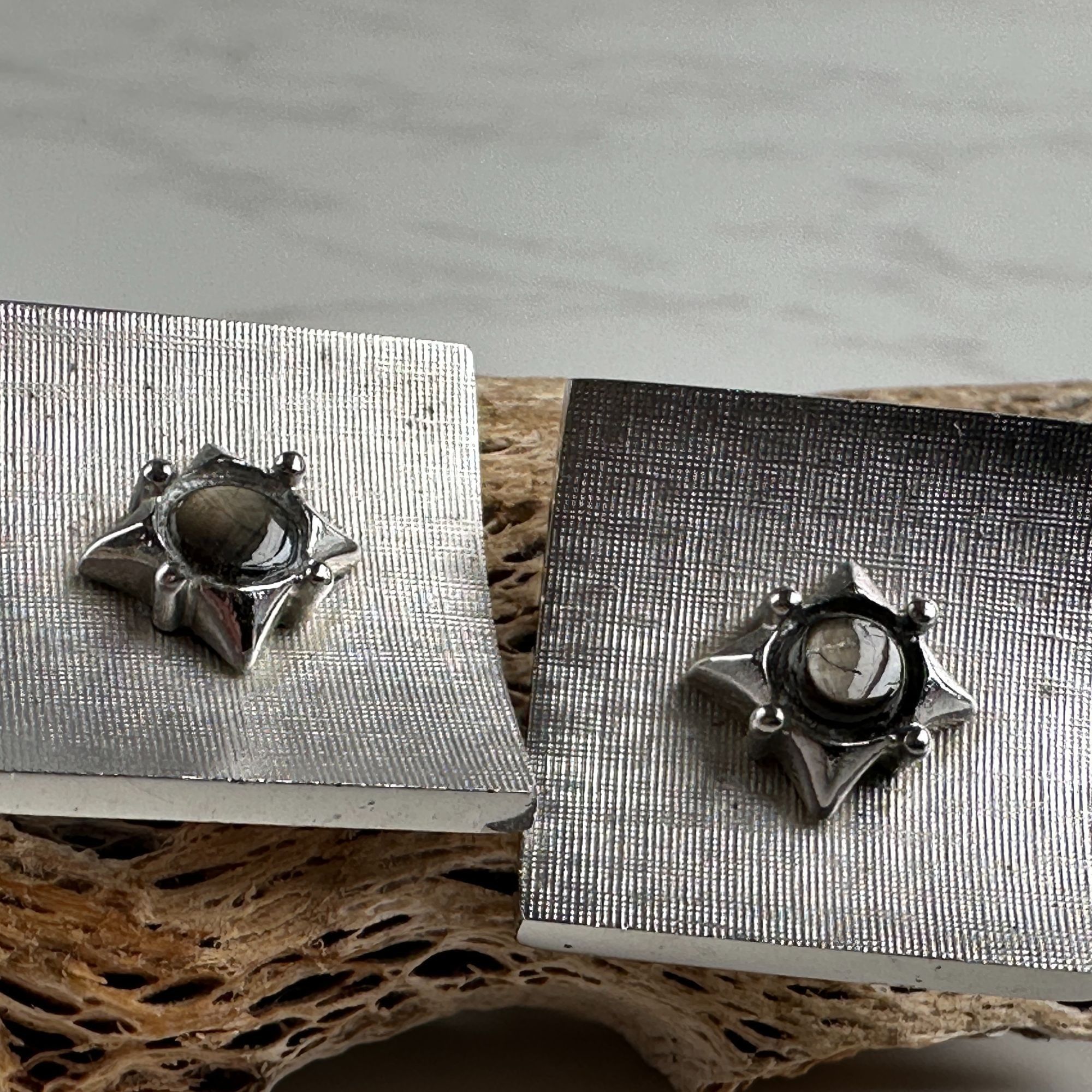 Vintage Mid Century Silver Tone Starburst Cufflinks, 1950s–60s Size ONE SIZE - 6 Thumbnail