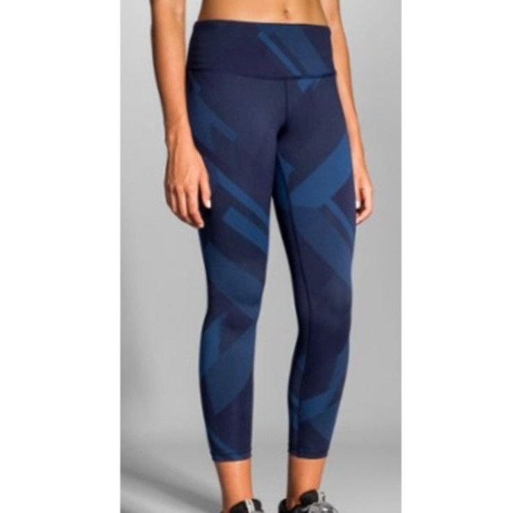 Brooks Brooks Formation Medium Blue Geometric Athletic Running Legg Size 27" / US 4 / IT 40 - 1 Thumbnail