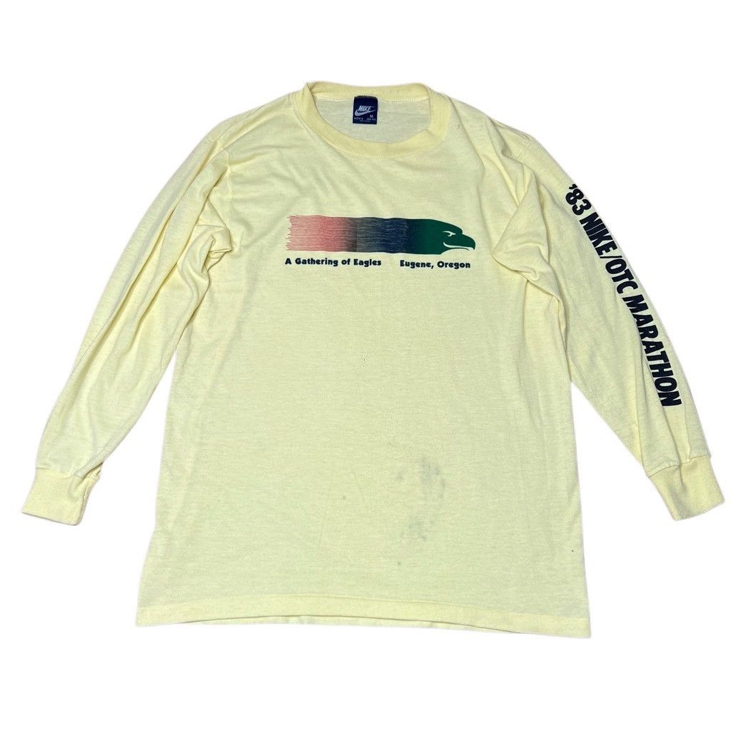 Nike × Vintage American Vintage VTG Nike Tag Marathon T Shirt 80s Medium Size US M / EU 48-50 / 2 - 1 Thumbnail