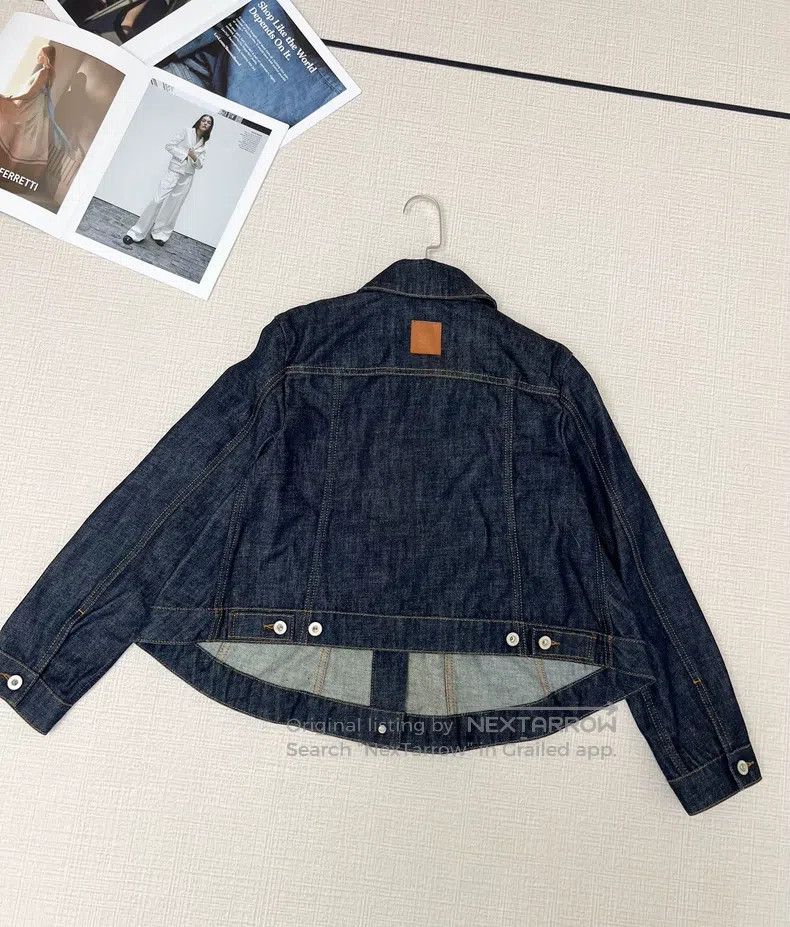 Loewe Loewe Leather Logo Denim Jacket Size XXS / US 00 / IT 34 - 3 Thumbnail