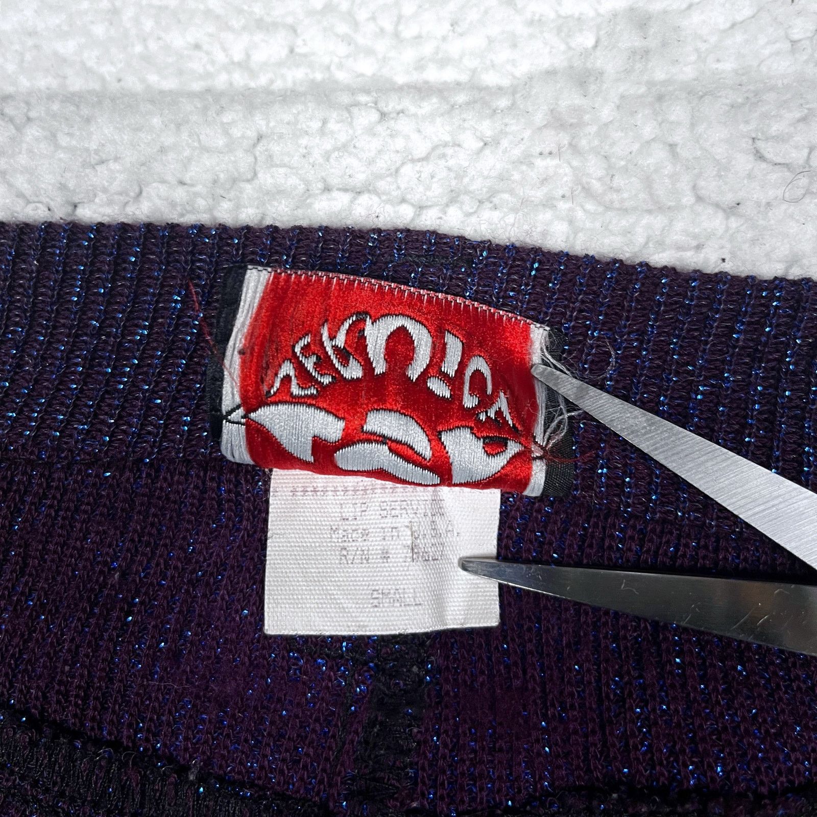 Vintage 90s Lip Service Sparkly Blue Pants Small Womens Goth