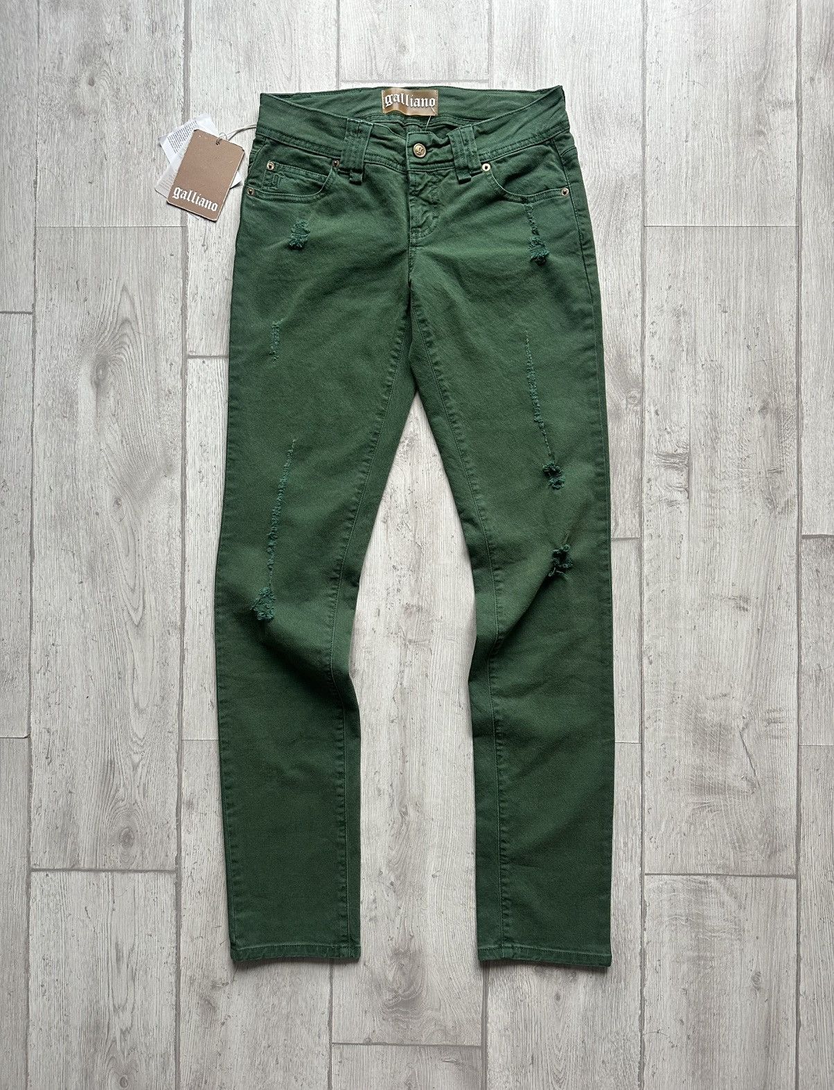 John Galliano John Galliano Distressed Straight Jeans Size 29" - 1 Thumbnail