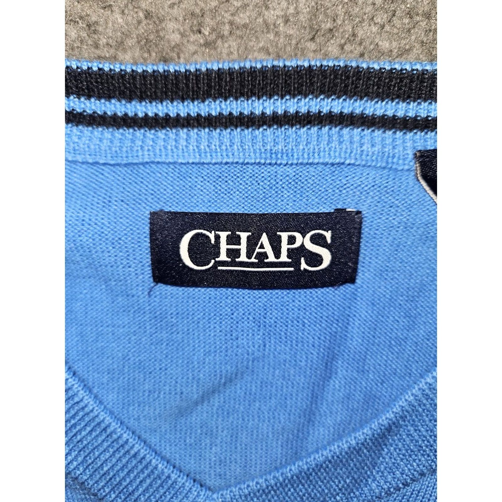 Chaps Chaps Mens V-Neck Knit Vest Blue 100% Cotton Sleeveless Regular L Short description: Pullover N/A Size US L / EU 52-54 / 3 - 2 Thumbnail