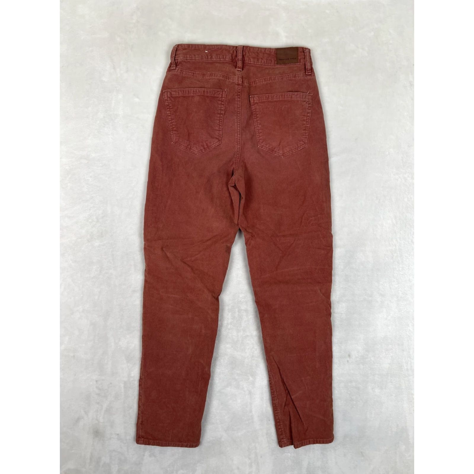 American Eagle Outfitters American Eagle Slim Straight Jeans Womens 2 Rust Red Corduroy Stretch Size 26" / US 2 / IT 38 - 7 Thumbnail