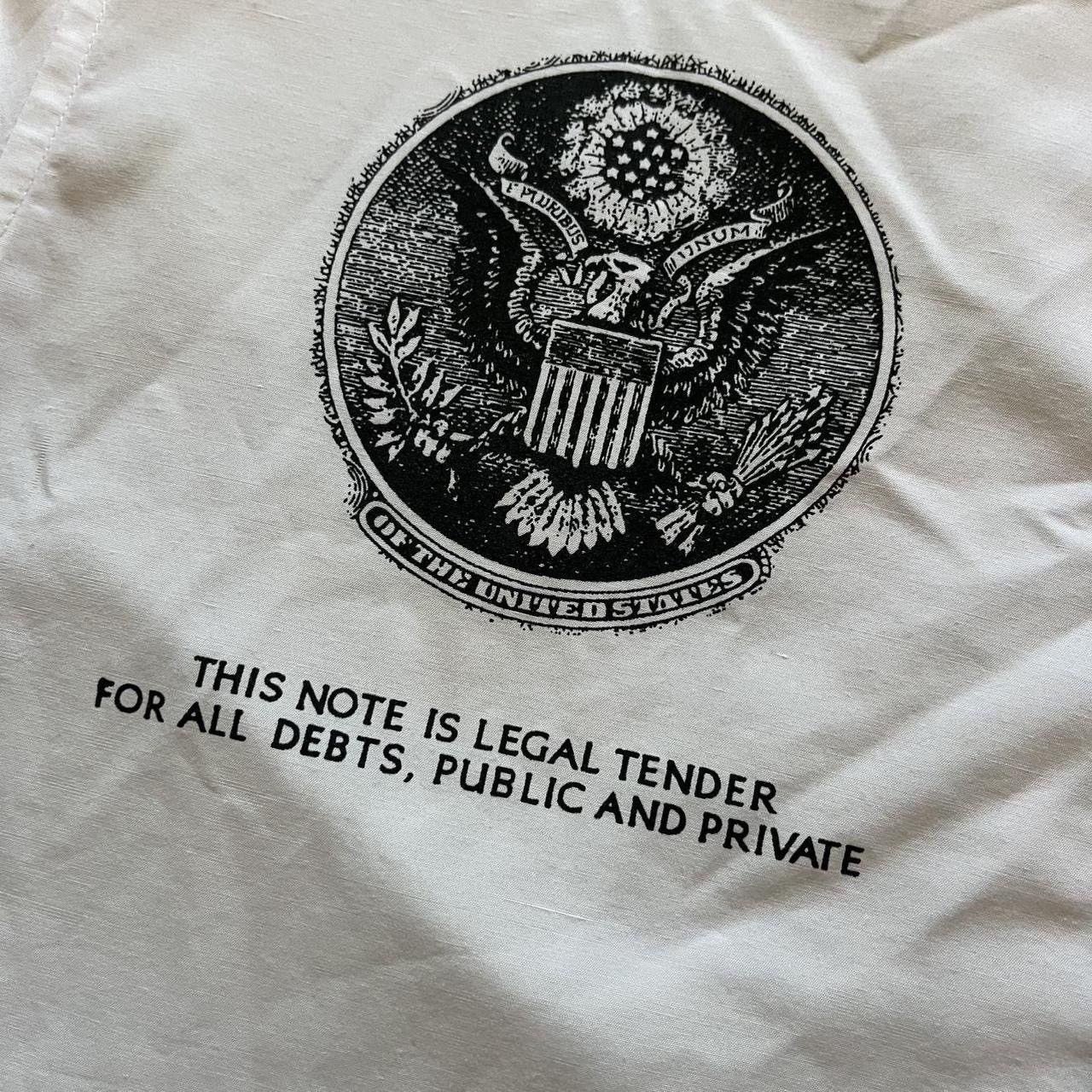 Band Tees × Vintage Vintage Y2K 100 Dollar Bill White Collard Button Up Shirt Size US XXL / EU 58 / 5 - 7 Thumbnail