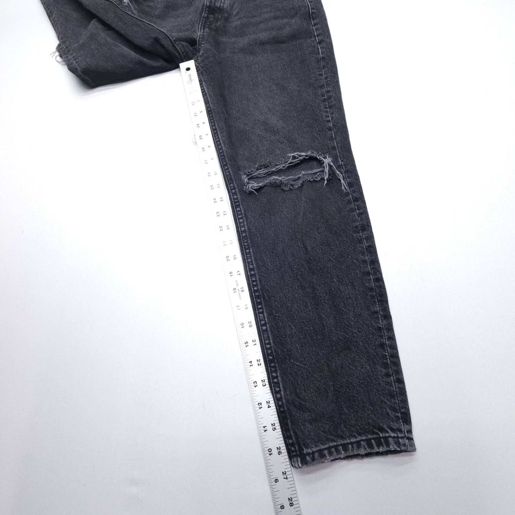 Zara Zara Jeans Womens 4 Black Distressed Rigid Cotton Denim 27" Inseam High Rise Mom Jeans 5-Pocket Design Regular Fit Womens Size 27" / US 4 / IT 40 - 6 Thumbnail