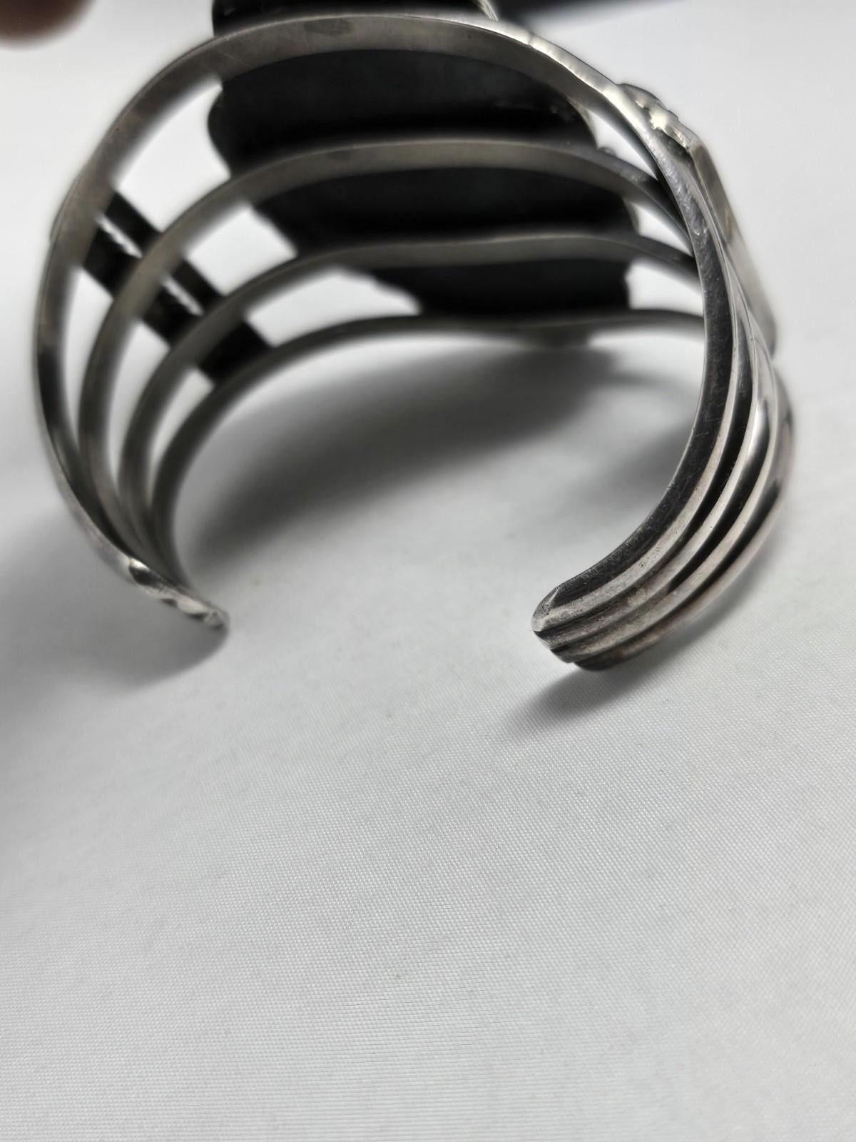 NBDN Nobrandedon Vintage Navajo Sterling Silver Huge Kingman Turquoise Cuff Size ONE SIZE - 4 Thumbnail