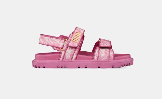 Dior o1w1db11124 Butterfly Print Dioract Sandals in Fuchsia Size US 7 / IT 37 - 1 Thumbnail