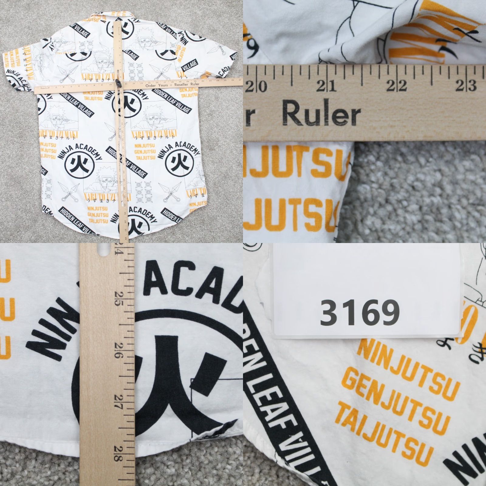 Vintage NARUTO Shippuden AOP Shirt Mens Medium White All Over Print S/S Logo Button-Up Geometric Casual Anime Mens Medium White Size US M / EU 48-50 / 2 - 9 Thumbnail