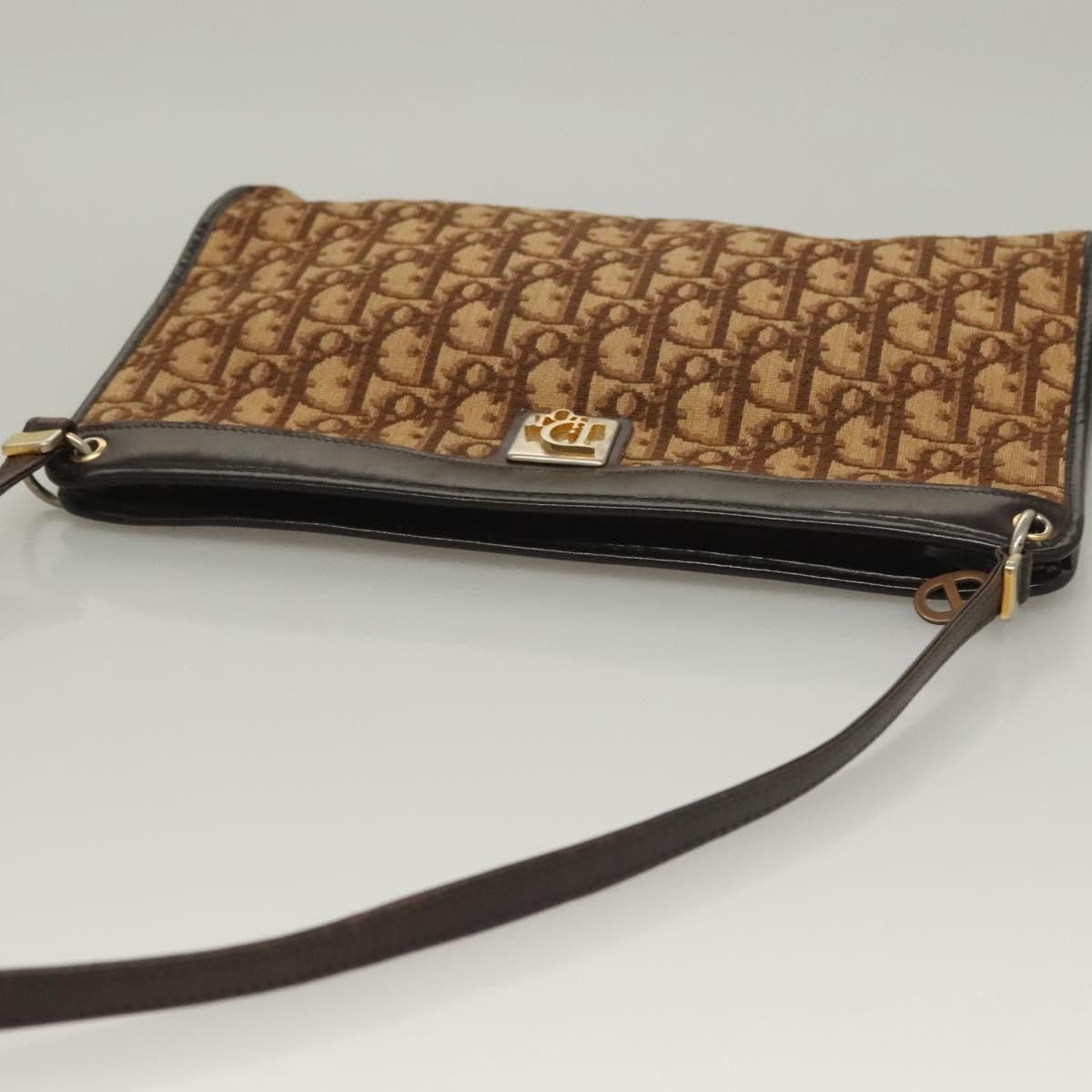 Dior DIOR Trotter Canvas Shoulder Bag Brown Gold Size ONE SIZE - 6 Thumbnail