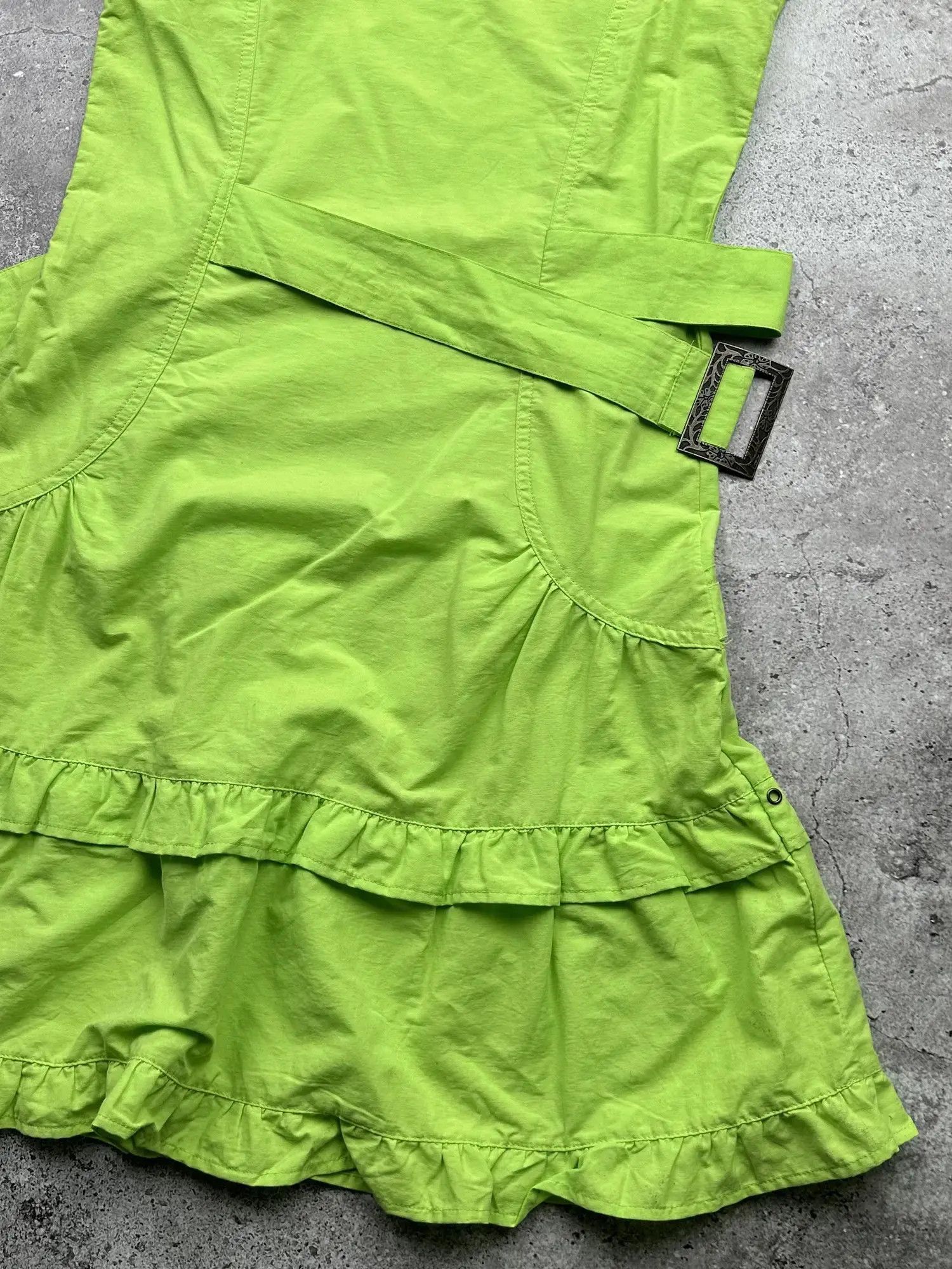 Japanese Brand Vintage Belt Bondage Flare Mini Dress C91(V557)(E8) Size S / US 4 / IT 40 - 7 Thumbnail