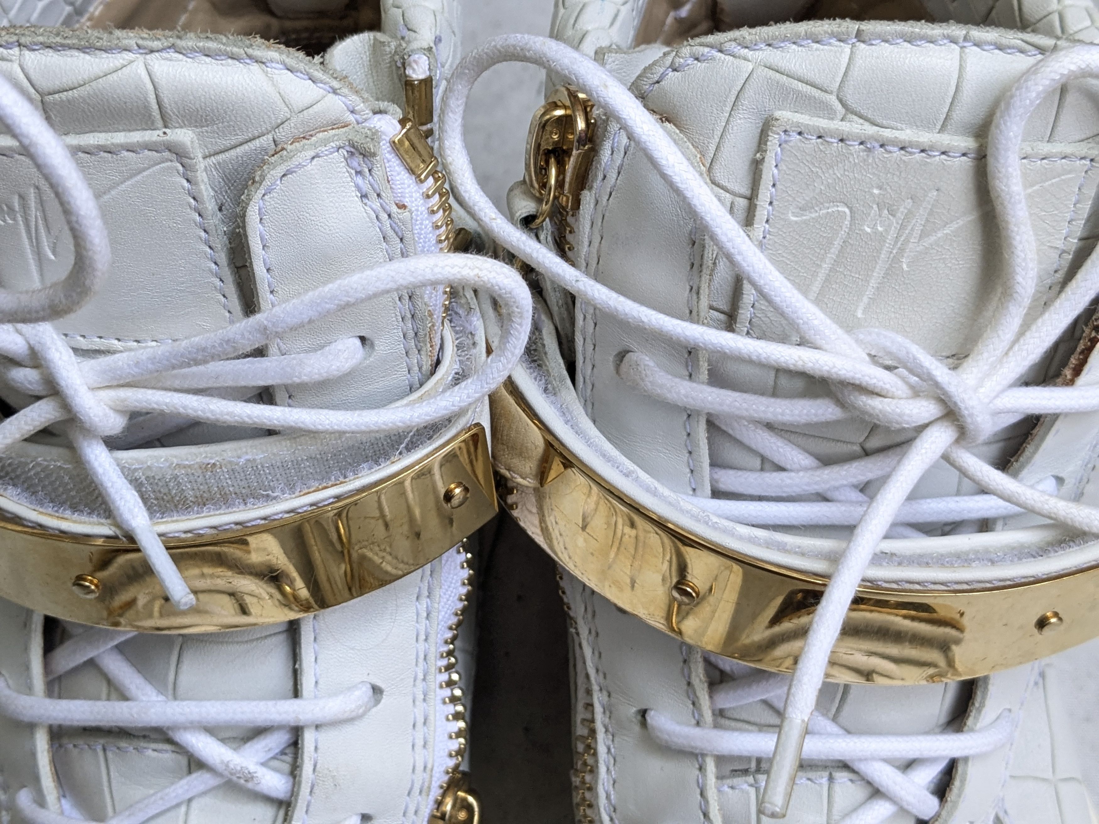 Giuseppe Zanotti Giuseppe Zanotti Sneakers White Gold 10 43 High Tops Size US 10 / EU 43 - 5 Thumbnail