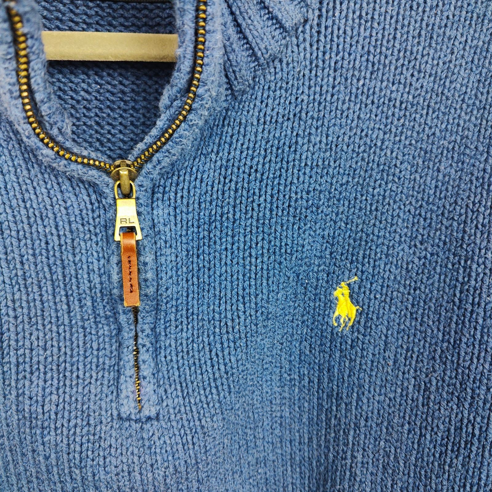 Polo Ralph Lauren Vintage Polo Ralph Lauren 1/4 Zip Sweater Mens XL Blue Size US XL / EU 56 / 4 - 4 Thumbnail