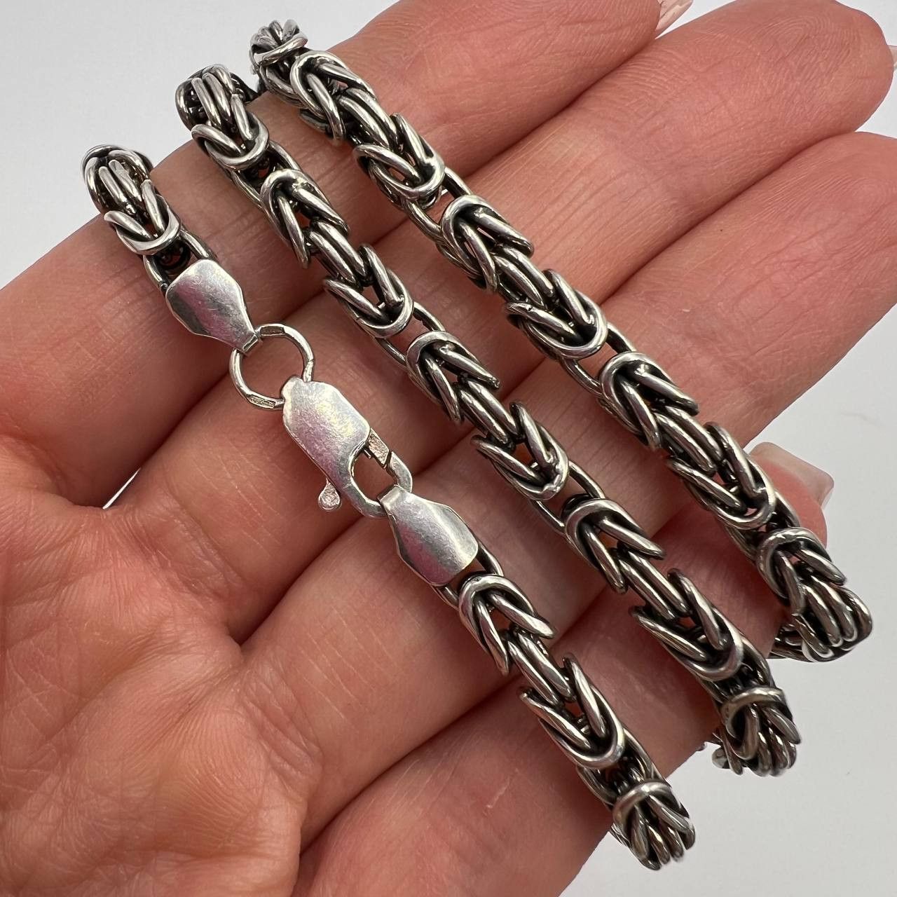Sterling Silver Large Vintage Sterling Silver 925 Men's Jewelry Chain 51 gr Size ONE SIZE - 5 Thumbnail