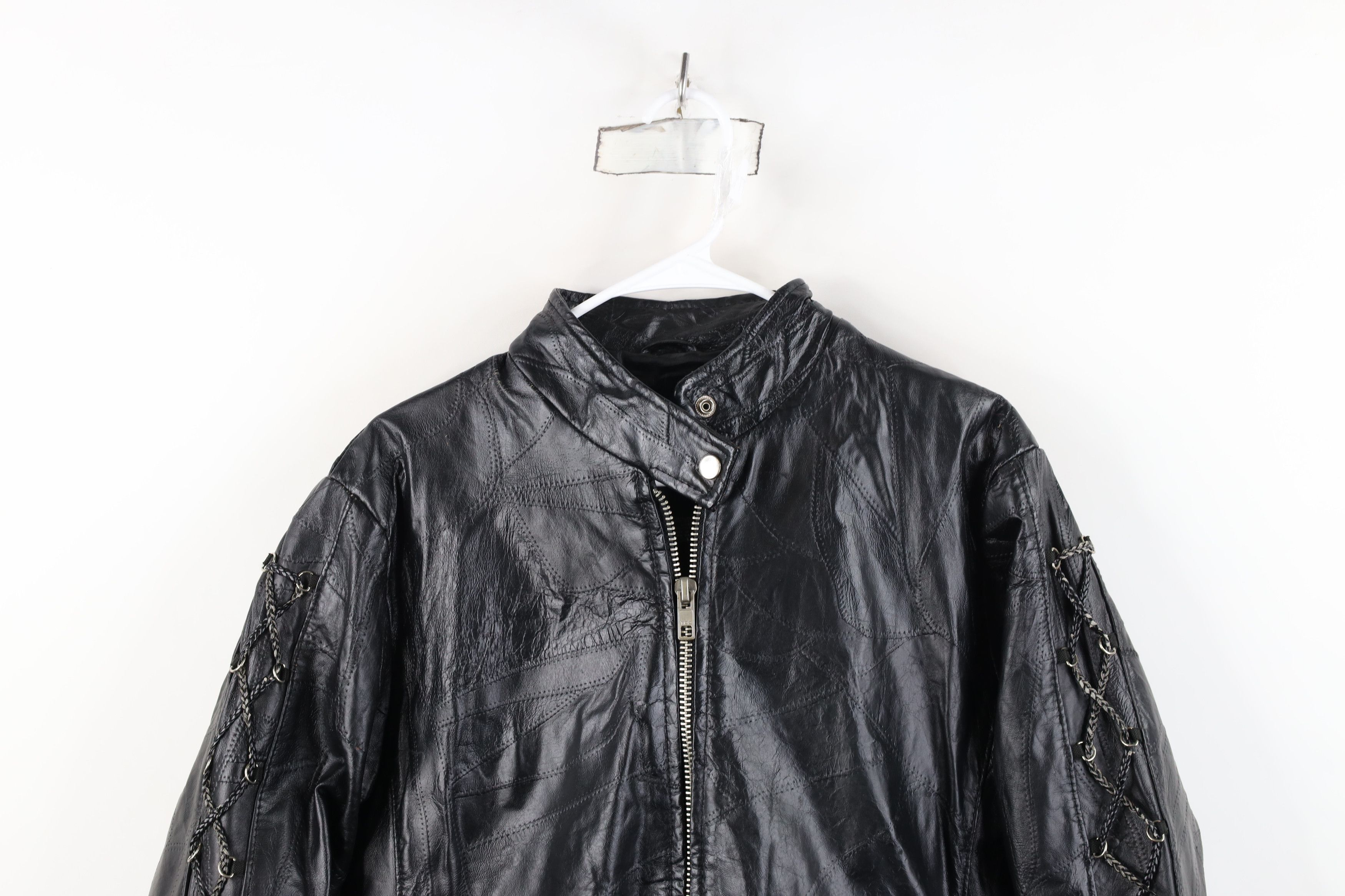 Vintage Vintage 90s Buffalo Leather Motorcycle Cafe Racer Jacket Size US L / EU 52-54 / 3 - 2 Thumbnail