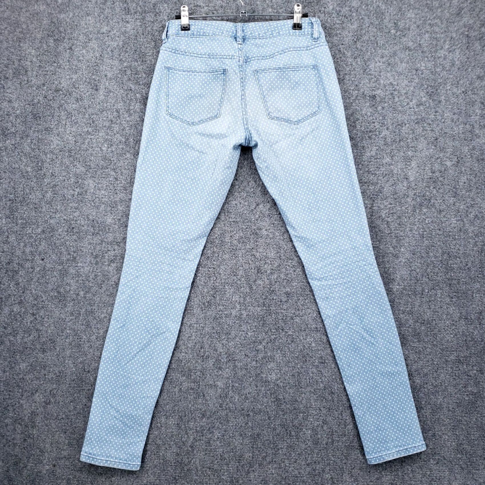 Vintage The Limited Jeans Womens 2 Blue Skinny Low Rise Light Wash Polka Dots Zip Fly Size 26" / US 2 / IT 38 - 2 Thumbnail