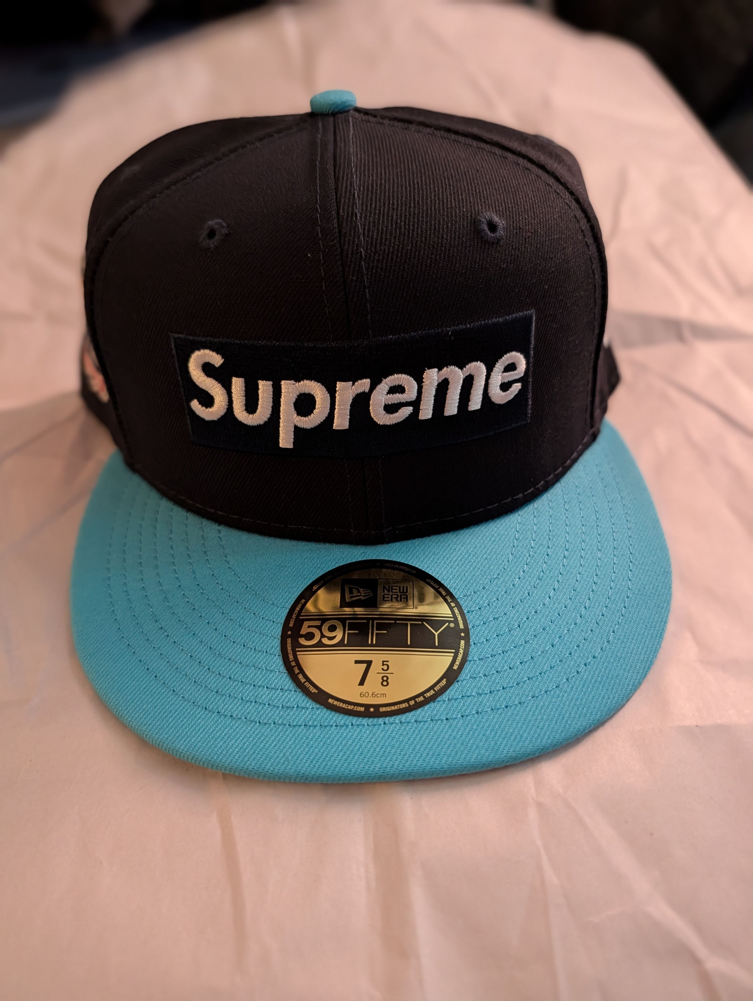 supreme キャップ　ドル札パッチ　7 5/8 59FIFTY Supreme Supreme Dog Ear Flap Fitted Hat 7 5/8 | Grailed