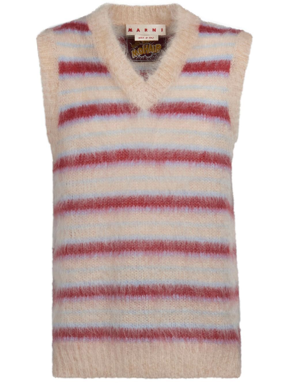 Marni o1w1db10125 Striped Mohair-Blend Vest in Tan Size US M / EU 48-50 / 2 - 1 Thumbnail