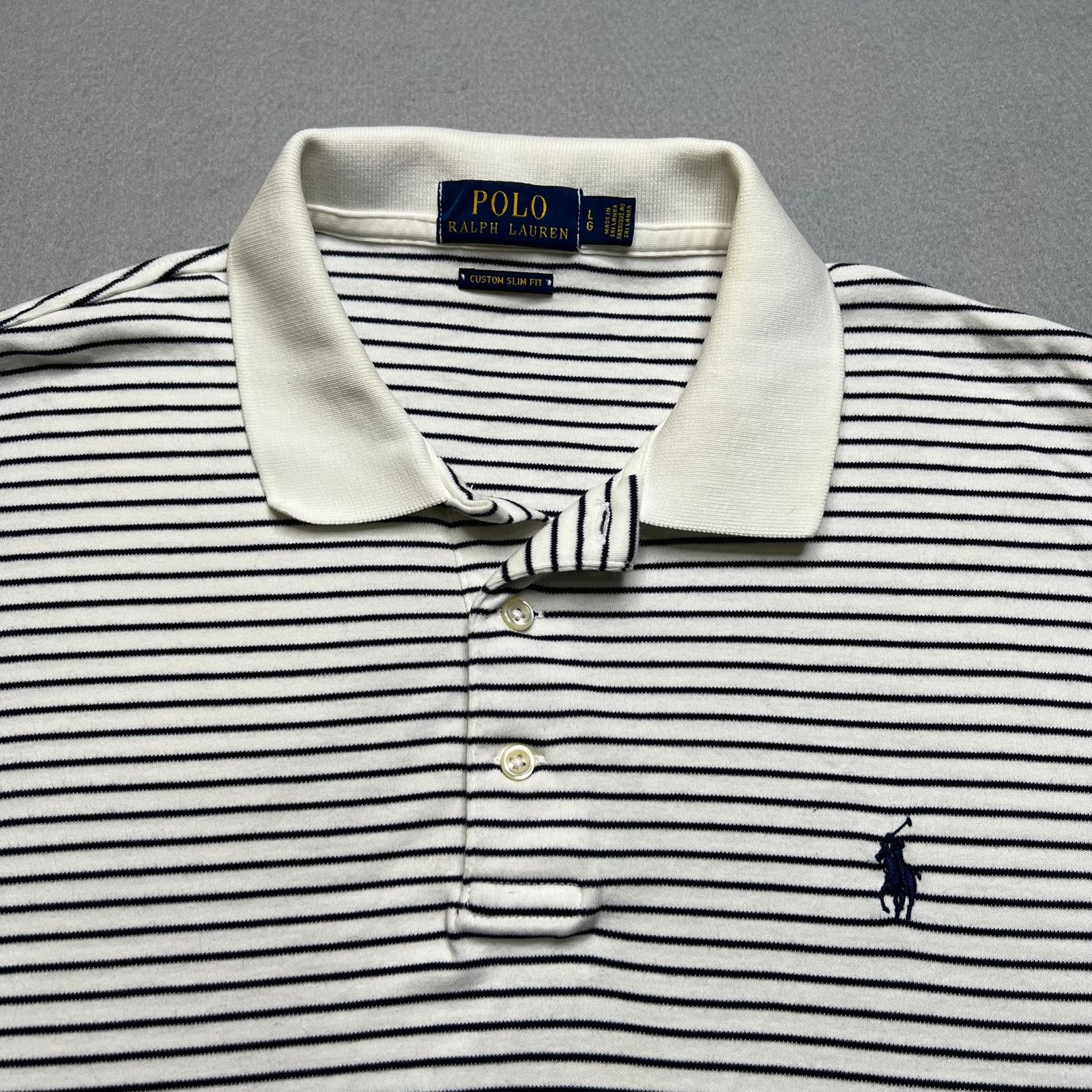Polo Ralph Lauren Polo Ralph Lauren Custom Slim Fit Polo Shirt Mens L Striped Size US L / EU 52-54 / 3 - 2 Thumbnail