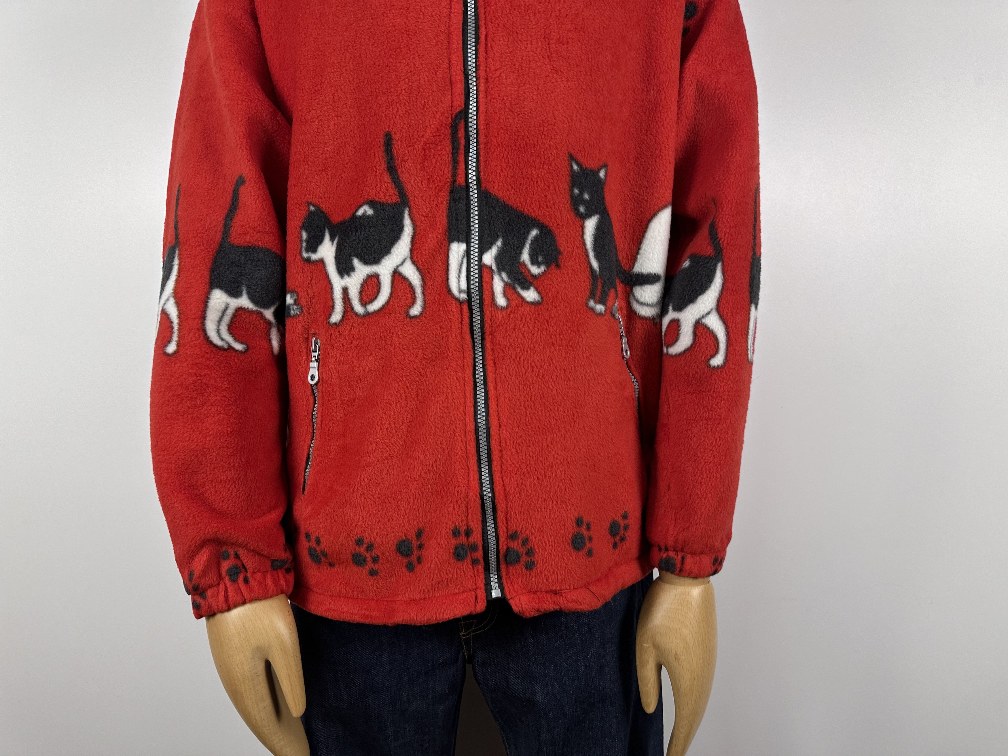 Vintage Vintage Cats Fleece Jacket Sherpa Warm Overprint Nature Sz S Size US S / EU 44-46 / 1 - 4 Thumbnail