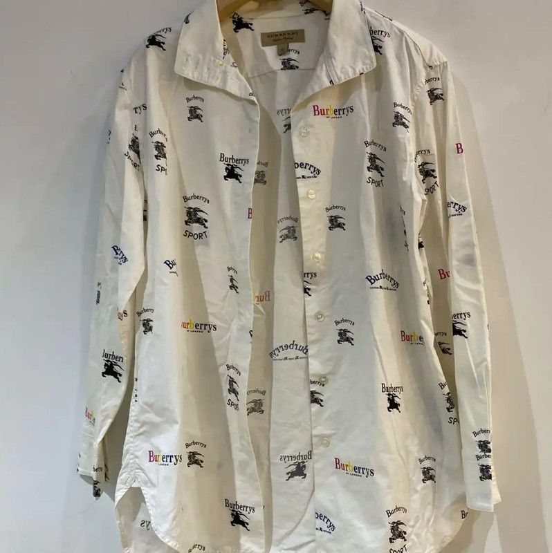 Burberry Burberry White Cotton Blend Long Sleeve Shirt Size US S / EU 44-46 / 1 - 1 Thumbnail