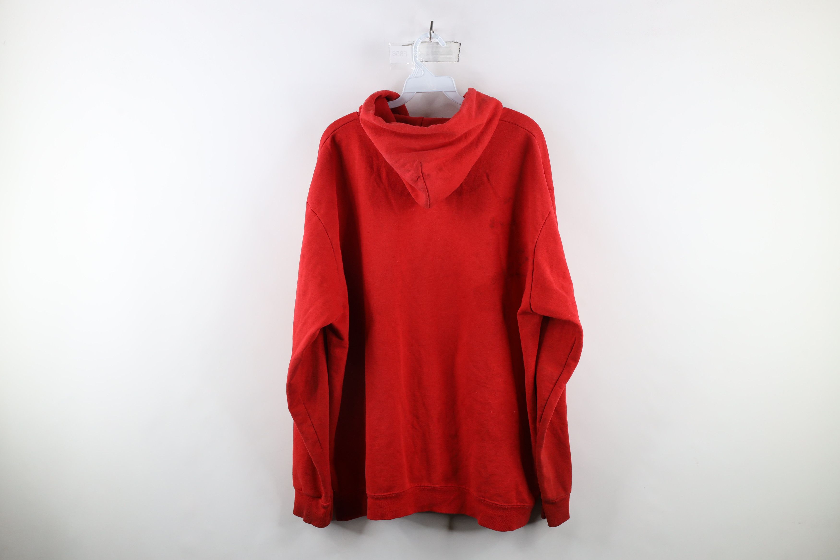 Vintage Vintage 90s Streetwear Blank Full Zip Hoodie Sweatshirt Red Size US XXL / EU 58 / 5 - 16 Thumbnail