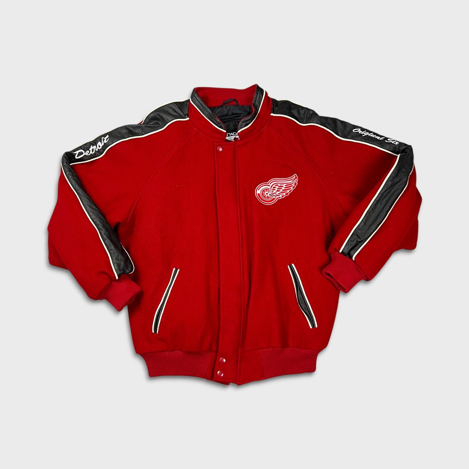 NHL × Vintage VTG 90s Detroit Red Wings Jacket XL NHL Team Hockey Bomber Size US XL / EU 56 / 4 - 1 Thumbnail
