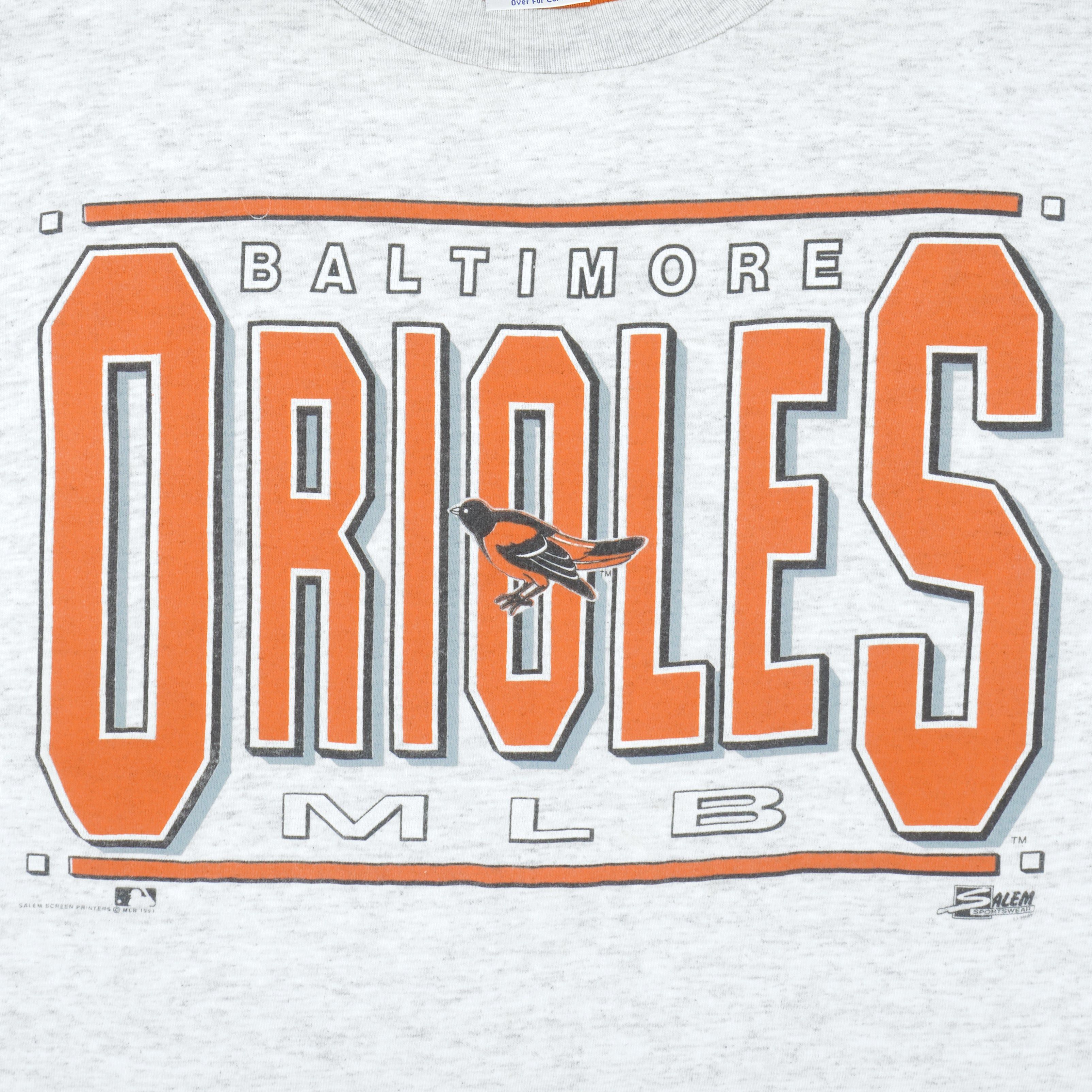 Salem Sportswear MLB - Grey Baltimore Orioles Roll Em Ups T-Shirt 1991 Size US XL / EU 56 / 4 - 3 Thumbnail
