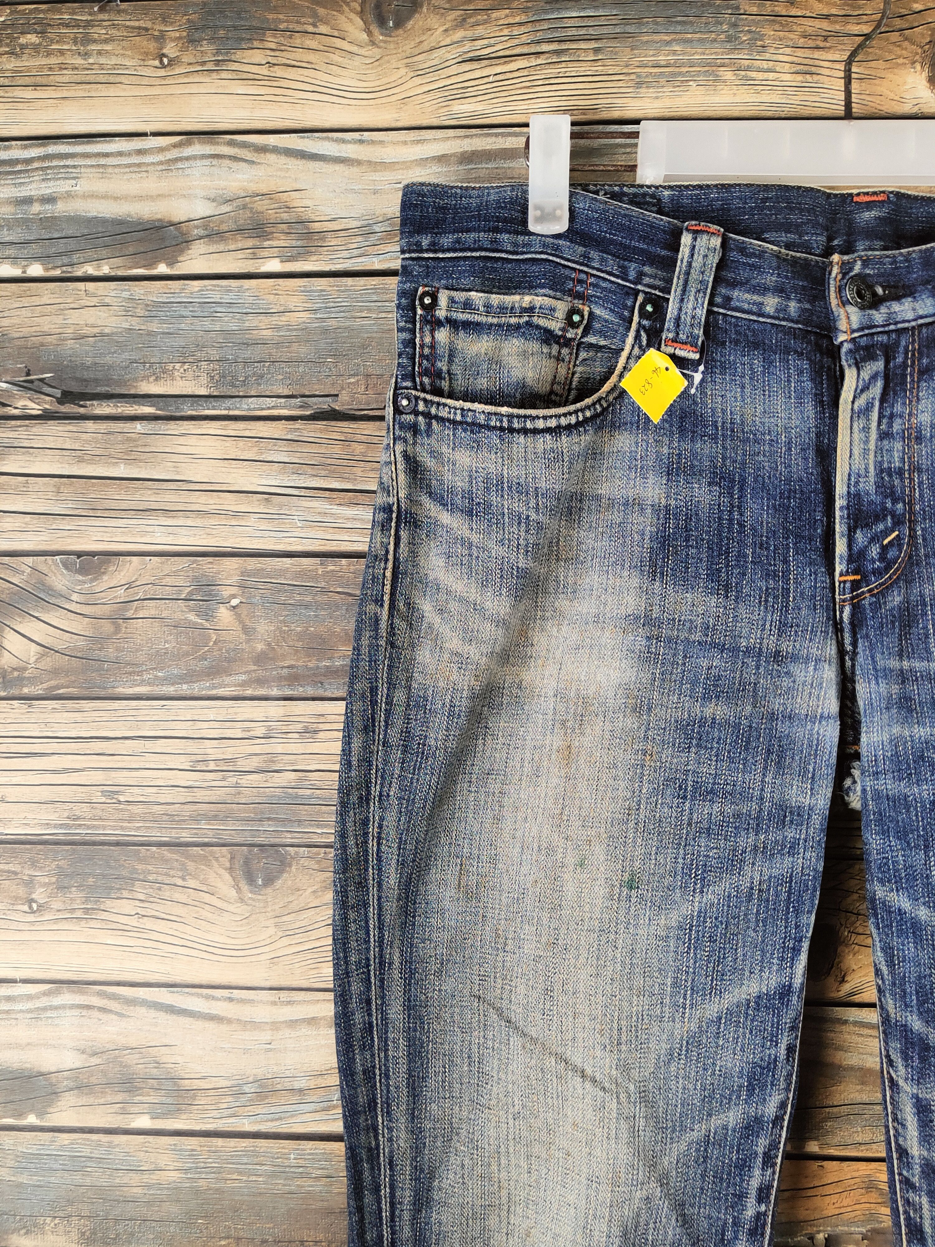 Levi's DL Levi's Dark Blue Distressed Ripped Jeans #46-823 Size US 33 - 3 Thumbnail
