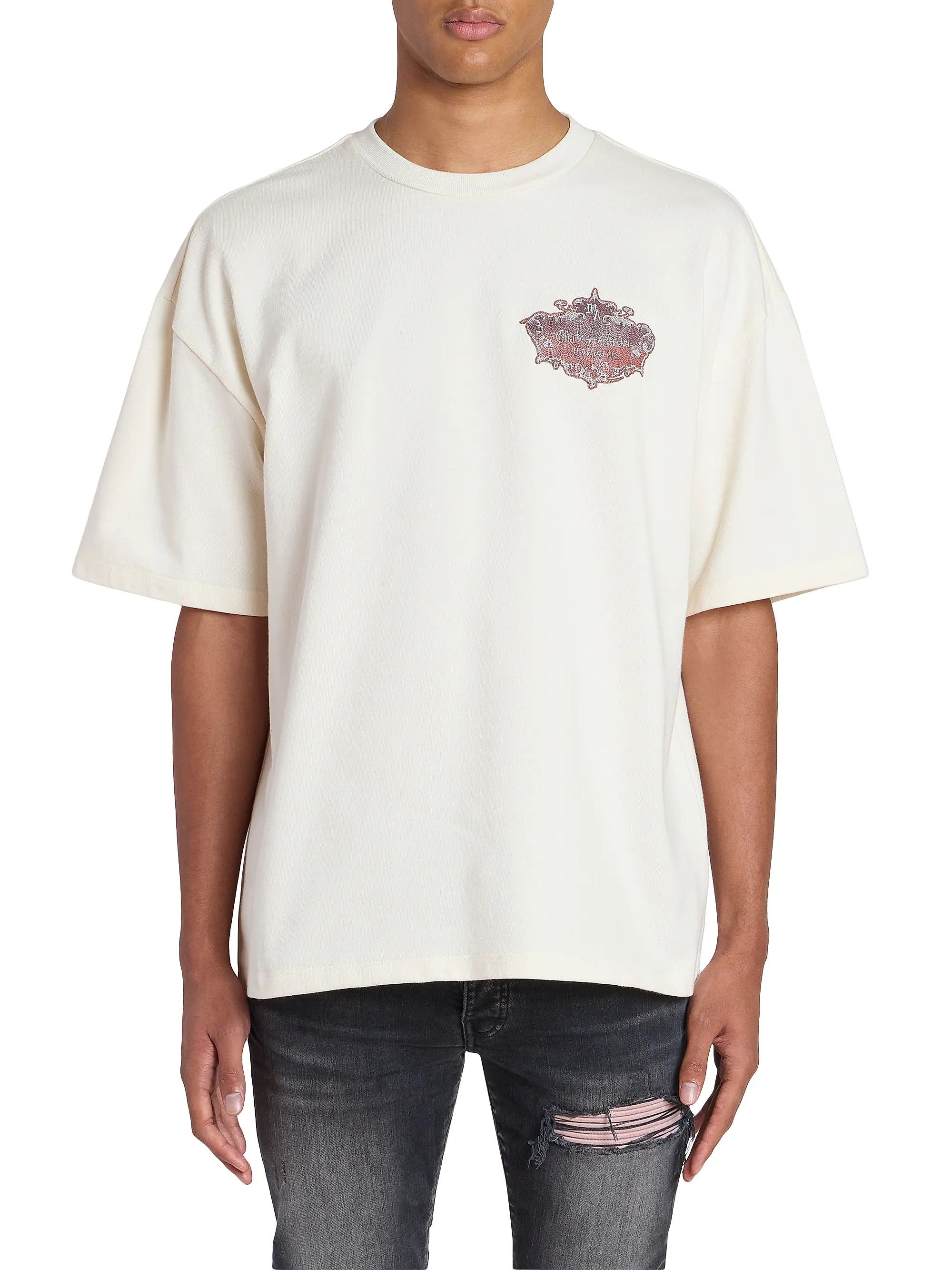 Amiri os11x0526 Chateau Crest Logo Oversized T-Shirt in White Size US S / EU 44-46 / 1 - 3 Thumbnail