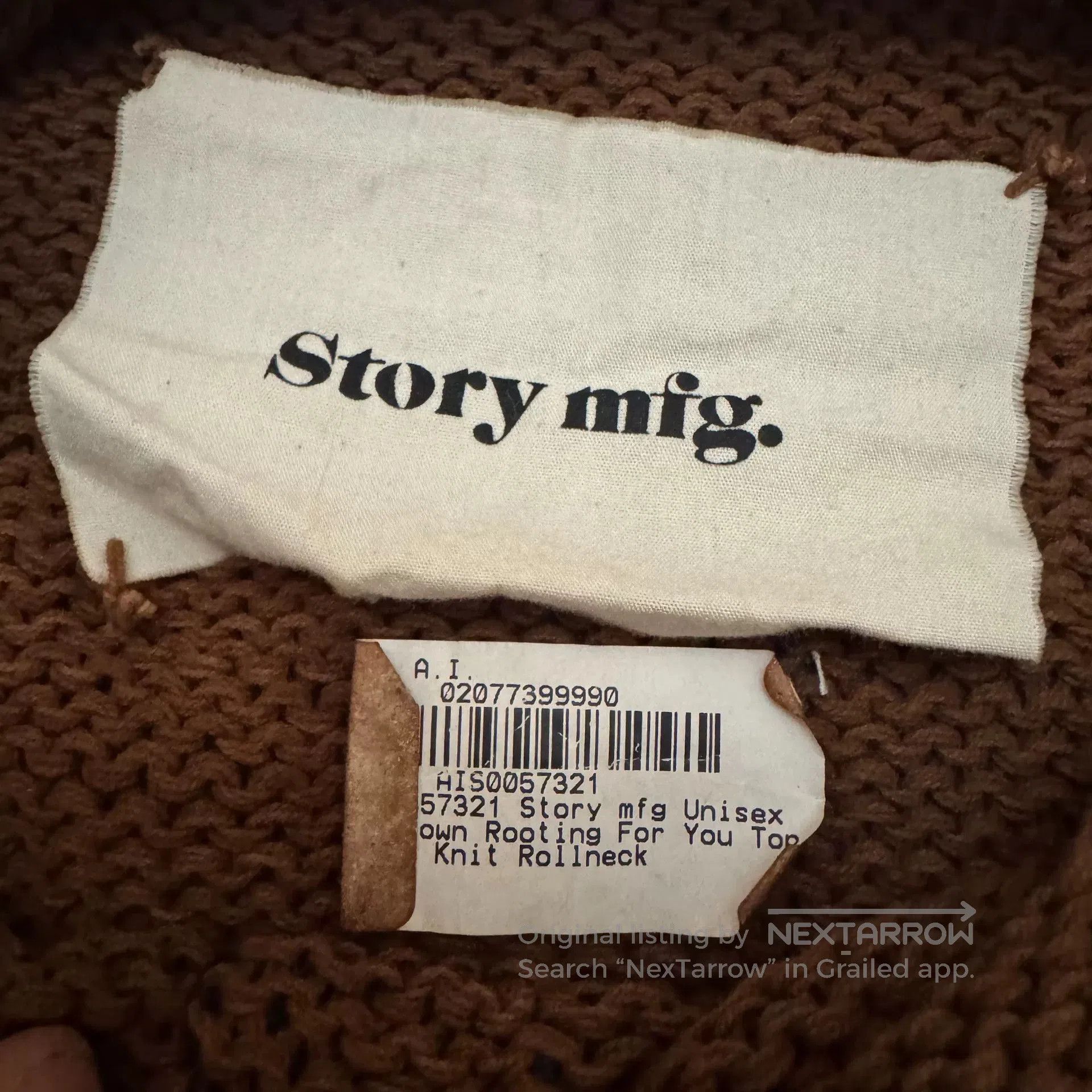 Story Mfg. brown knit cardigan with vegetable pattern. Size M / US 6-8 / IT 42-44 - 3 Thumbnail