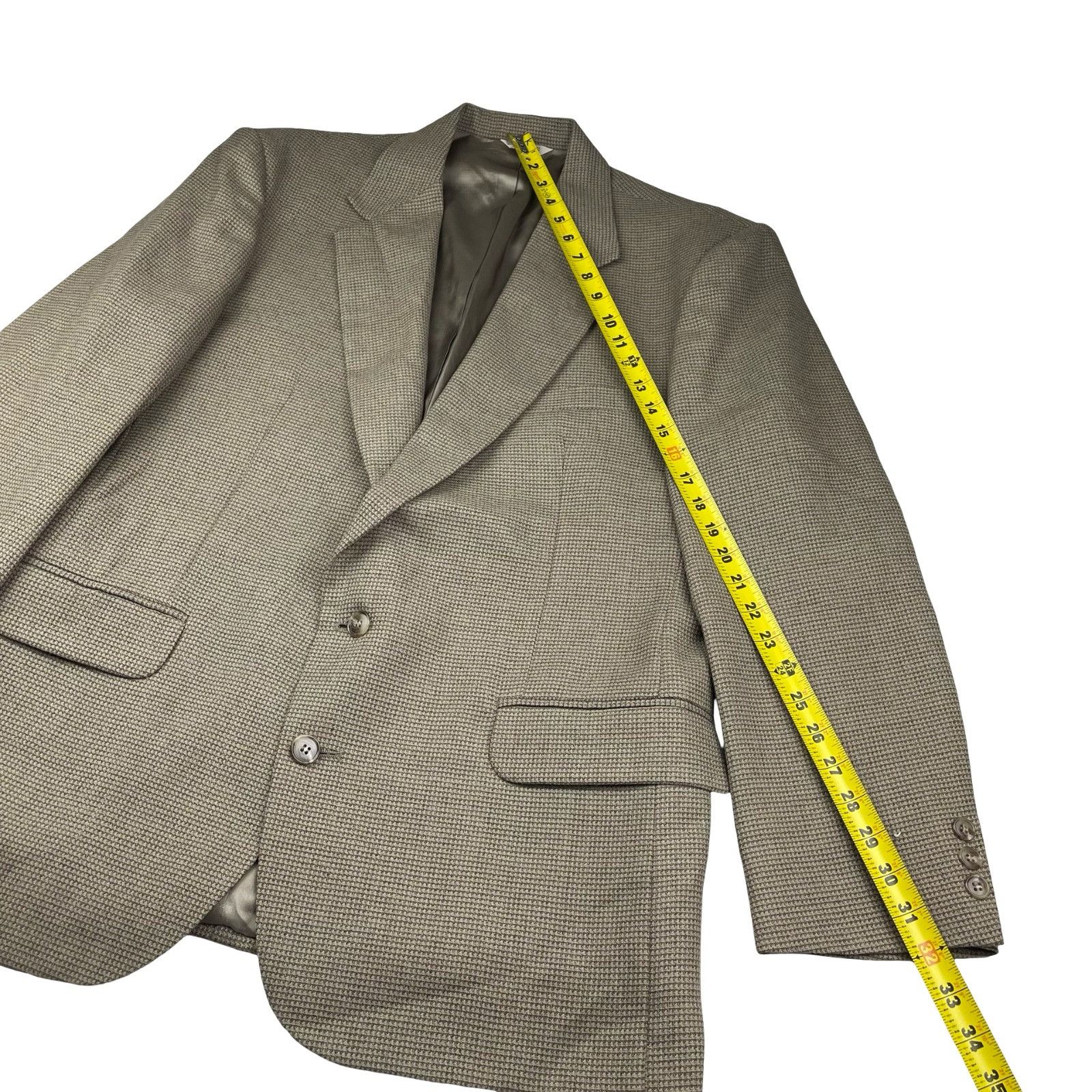 Other NEW Cross & Winsor Men's Wool Blend 2-Button Blazer Beige/Gr Size 44R - 11 Thumbnail