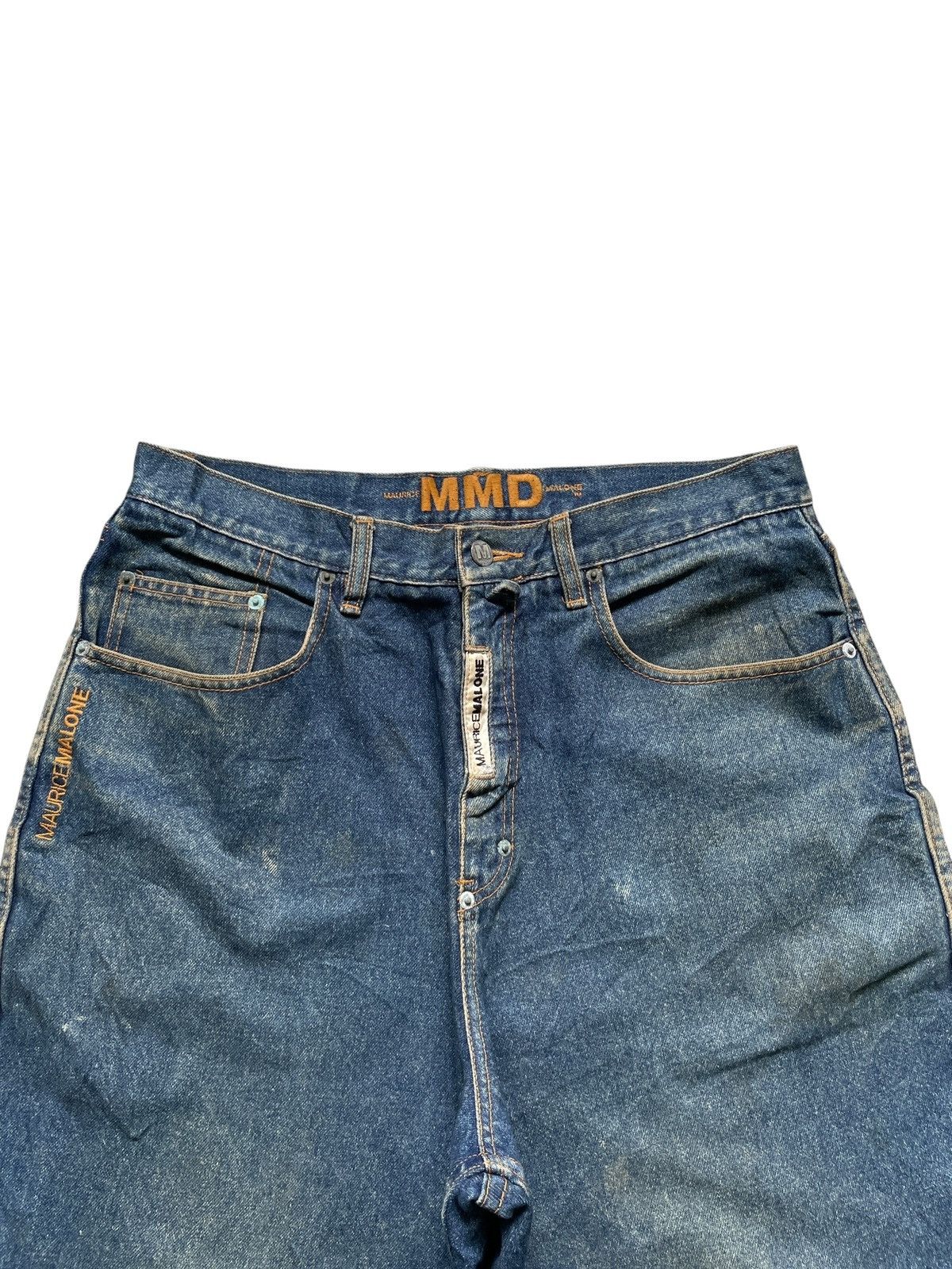 Japanese Brand Vintage Japanese Brand Mud Wash Distress Loose Jean Shorts Size US 34 / EU 50 - 4 Thumbnail