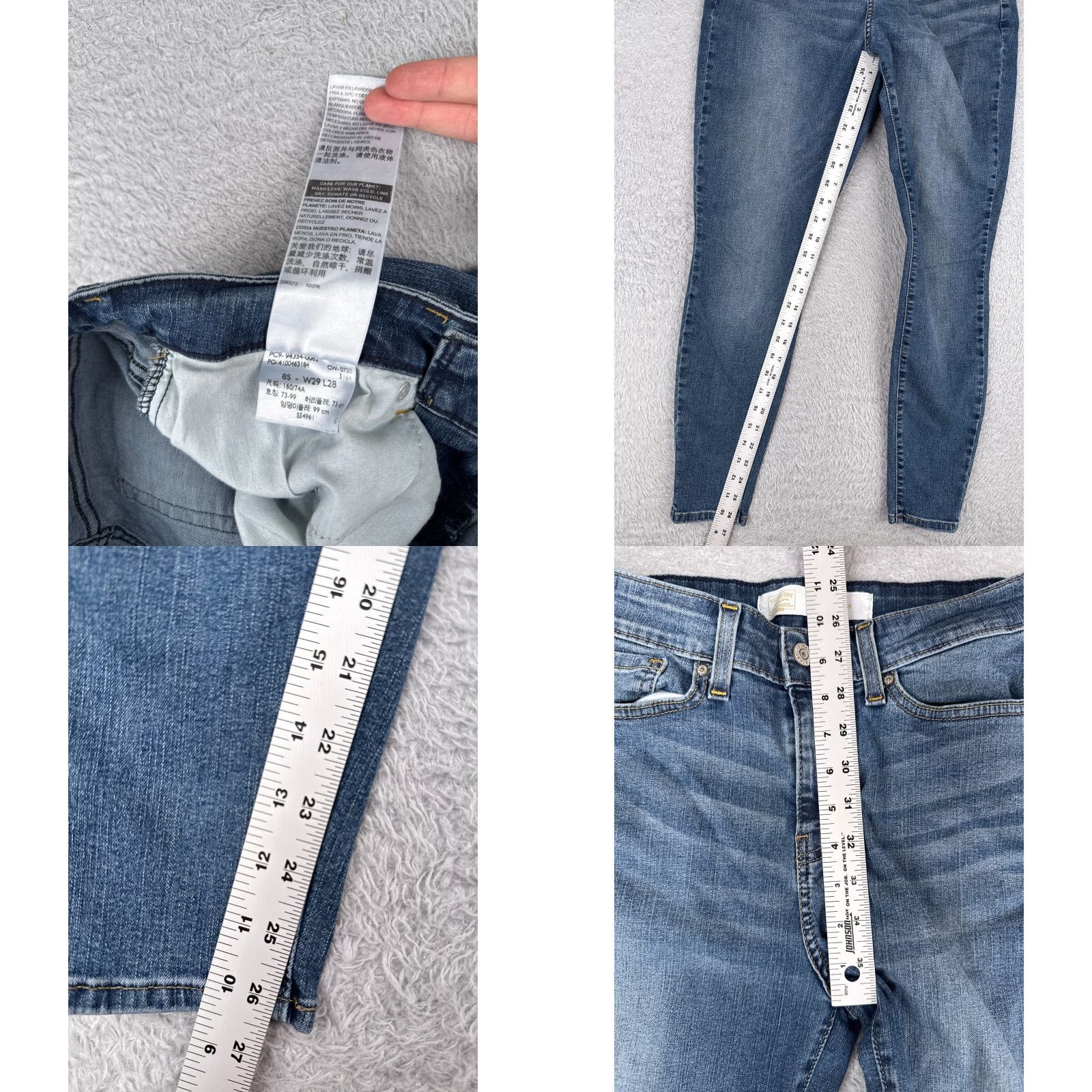 Levi's Levi's Jeans Women 29 Blue Denim Mid Rise Skinny Tapered Cotton Blend 28x27 Jeans Womens Blue 90s? Size 29" - 8 Thumbnail