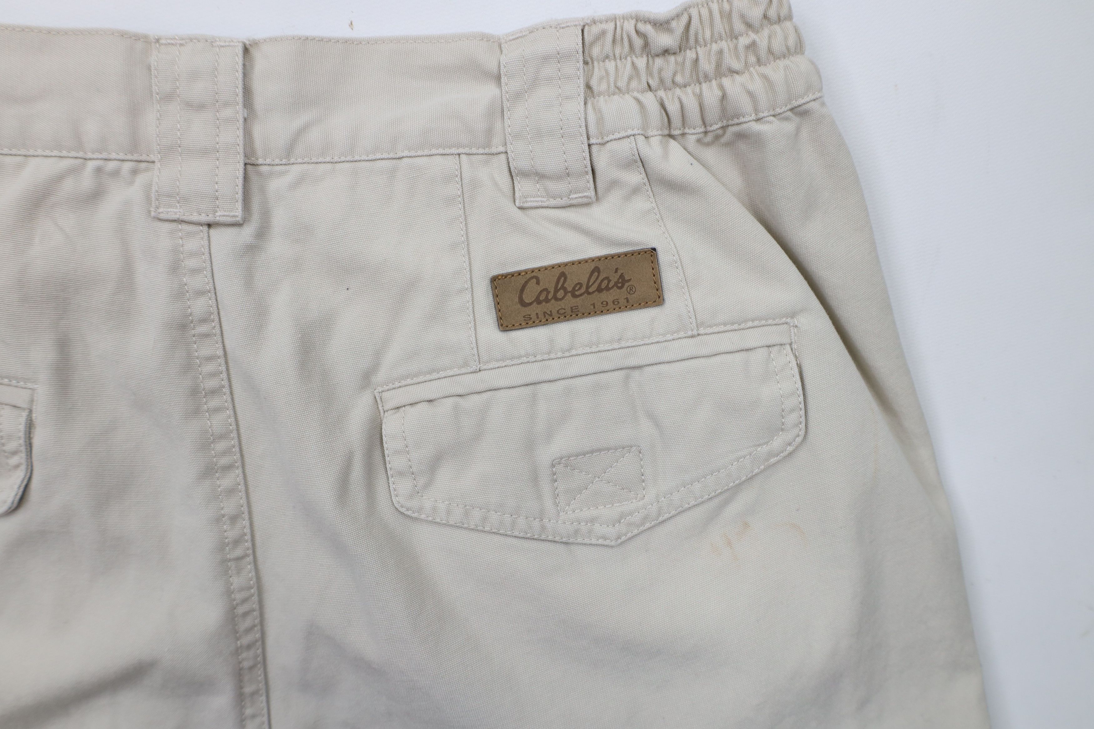 Cabelas × Vintage Vintage 90s Cabelas Wide Leg Double Knee Cargo Pants Beige Size 34" / US 12 / IT 48 - 13 Thumbnail