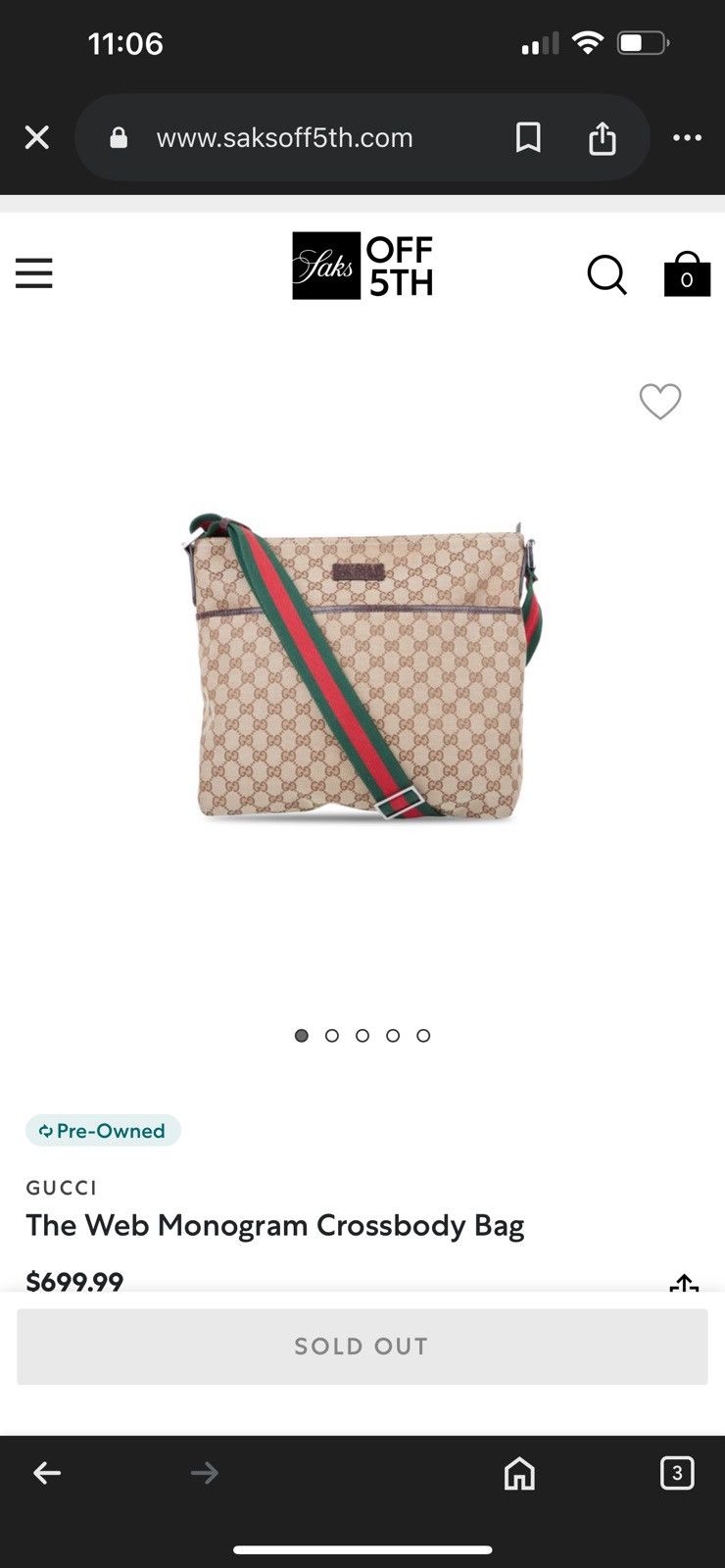 Gucci The Web Monochrome Crossbody Bag - Unisex Size ONE SIZE - 2 Thumbnail