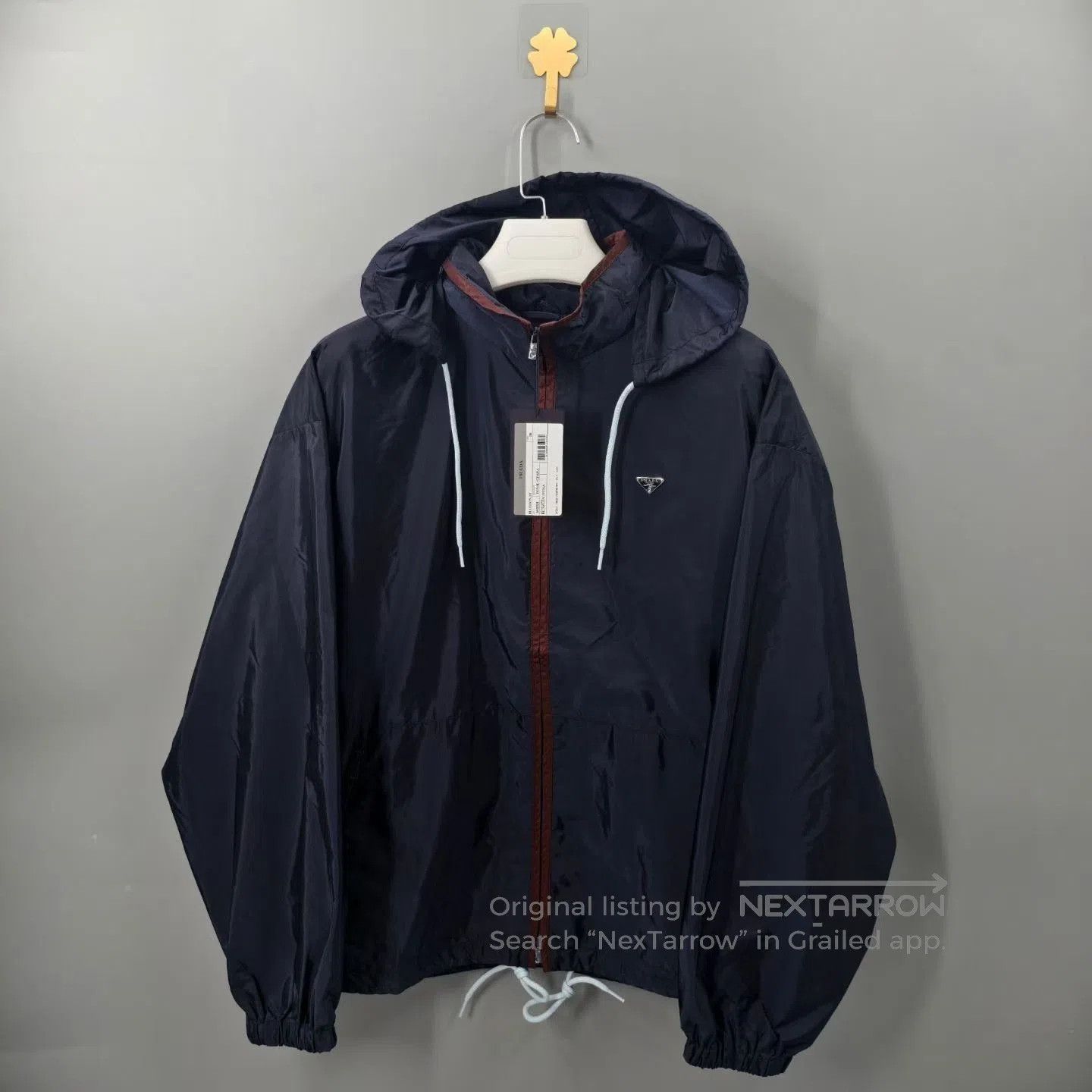 Prada Prada Blue Hooded Jacket with Triangle Logo. Size S / US 4 / IT 40 - 1 Thumbnail